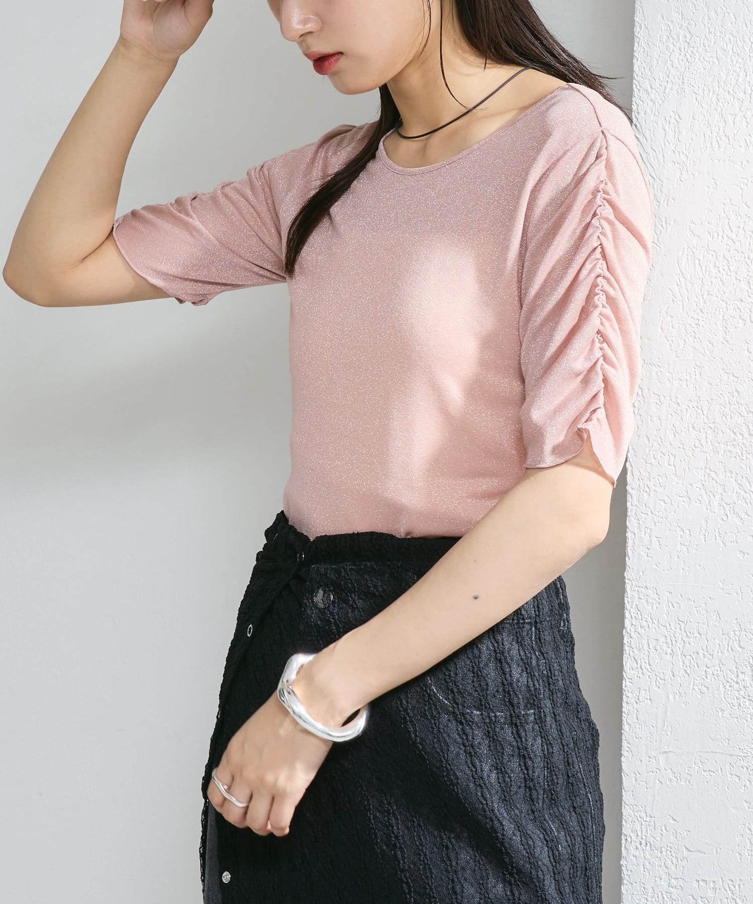 OUTLET(アウトレット) 【Kastane】ラメシャーリングプルオーバー