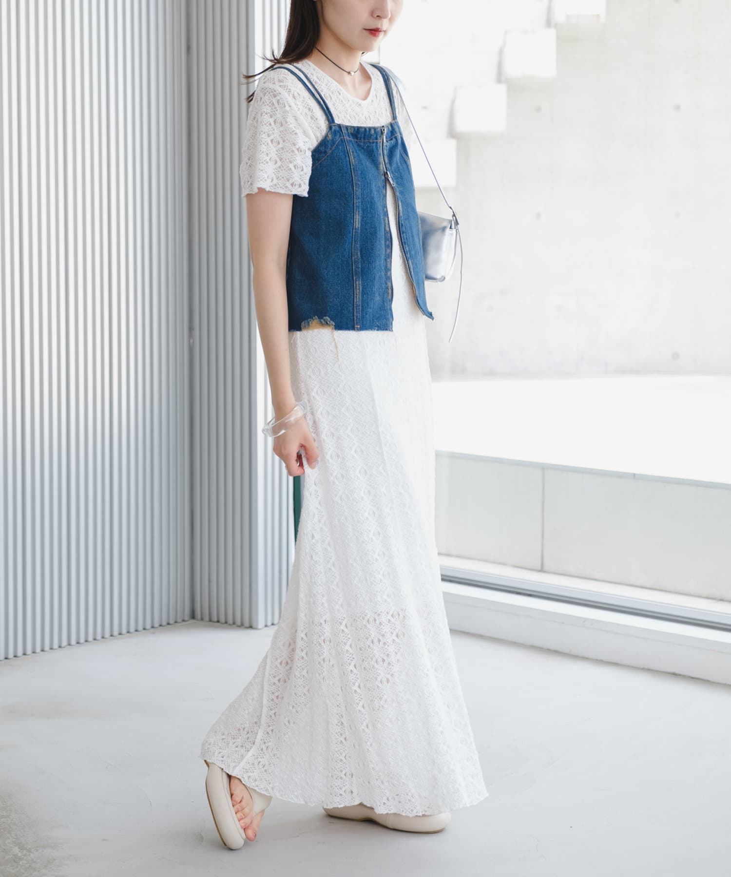 OUTLET(アウトレット) 【Kastane】半袖レースワンピース