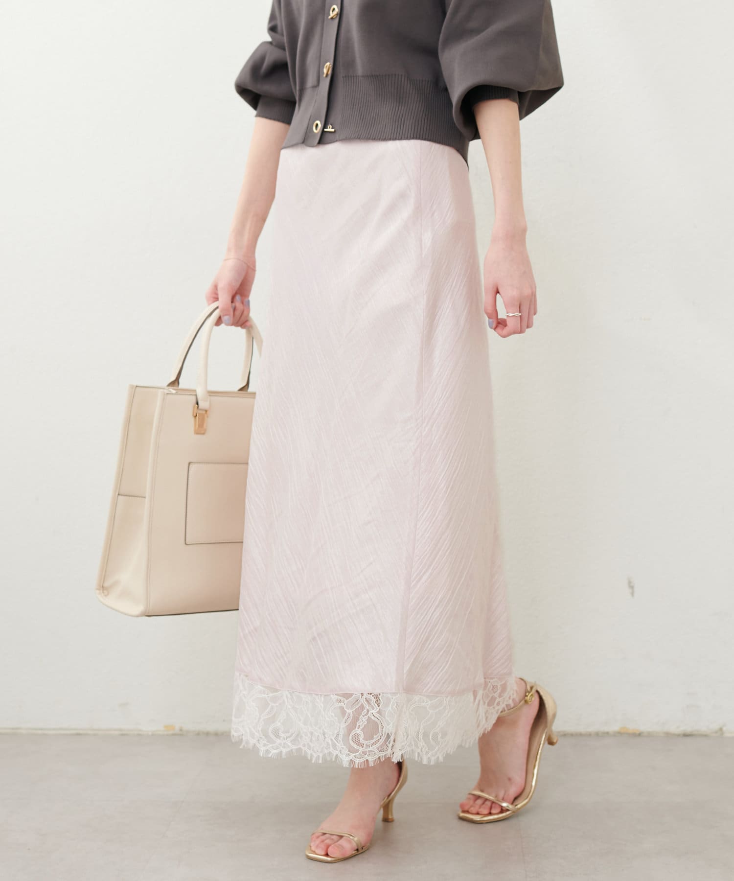 WEB限定】レース付きバイヤススカート | natural couture