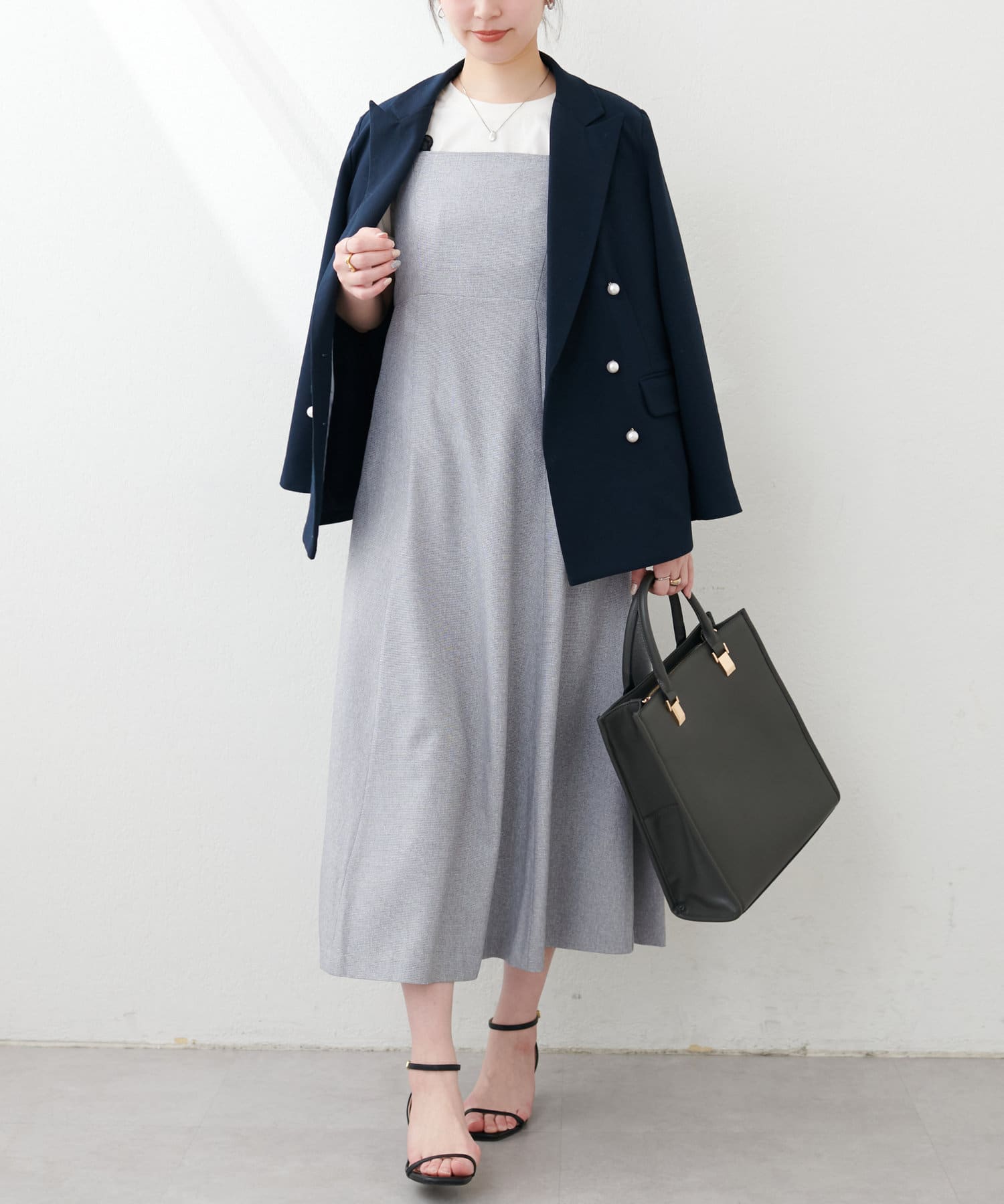 natural couture(ナチュラルクチュール) 【WEB限定】osonoパール釦テーラードジャケット