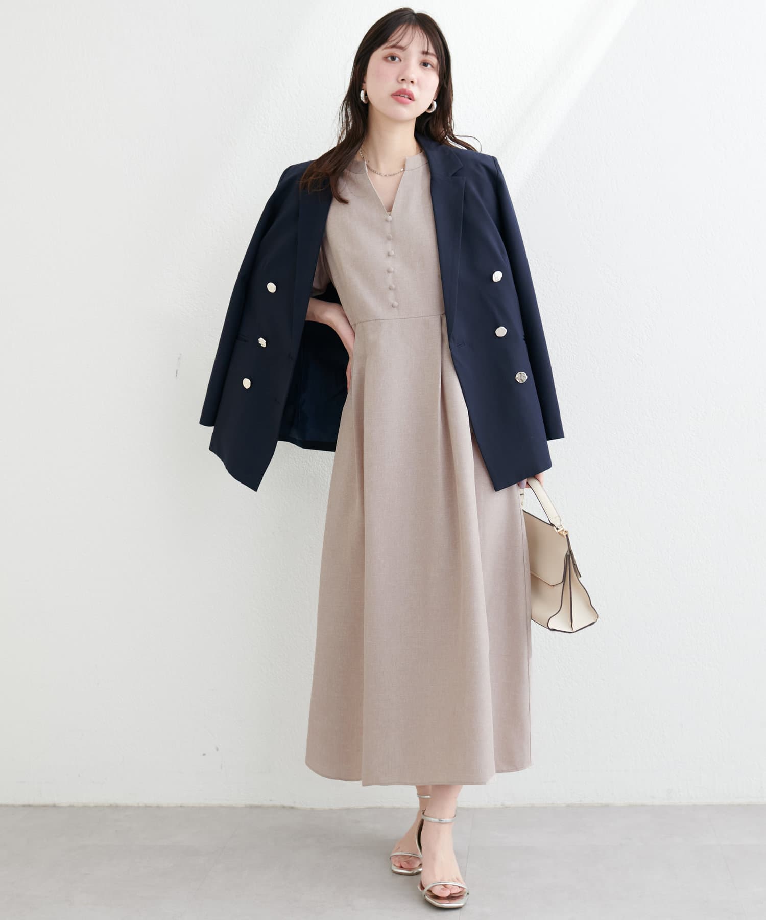WEB限定】キーネックパフスリーブワンピース | natural couture