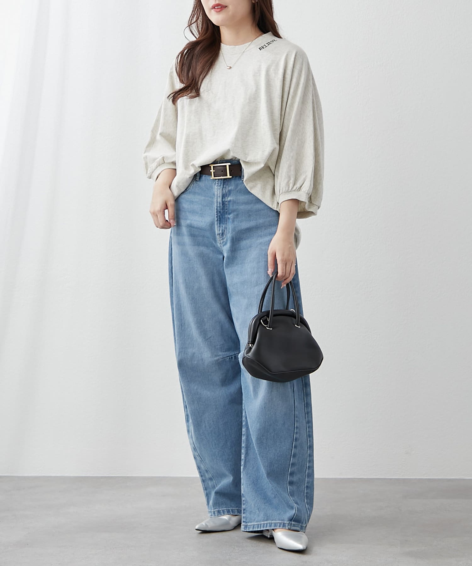 NICE CLAUP / OLIVE des OLIVE OUTLET(ナイスクラップ  / オリーブ デ オリーブ アウトレット) 【NAO/Web限定リバイバル】新色追加！ロゴ袖ボリュームT