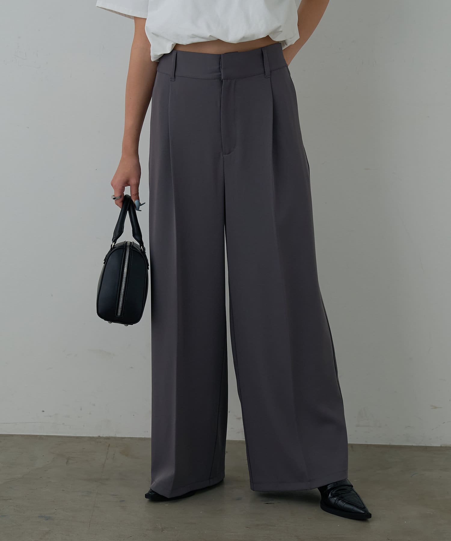-goocy-(グーシー) 【ウエスト調節可能】美シルエットワイドパンツ