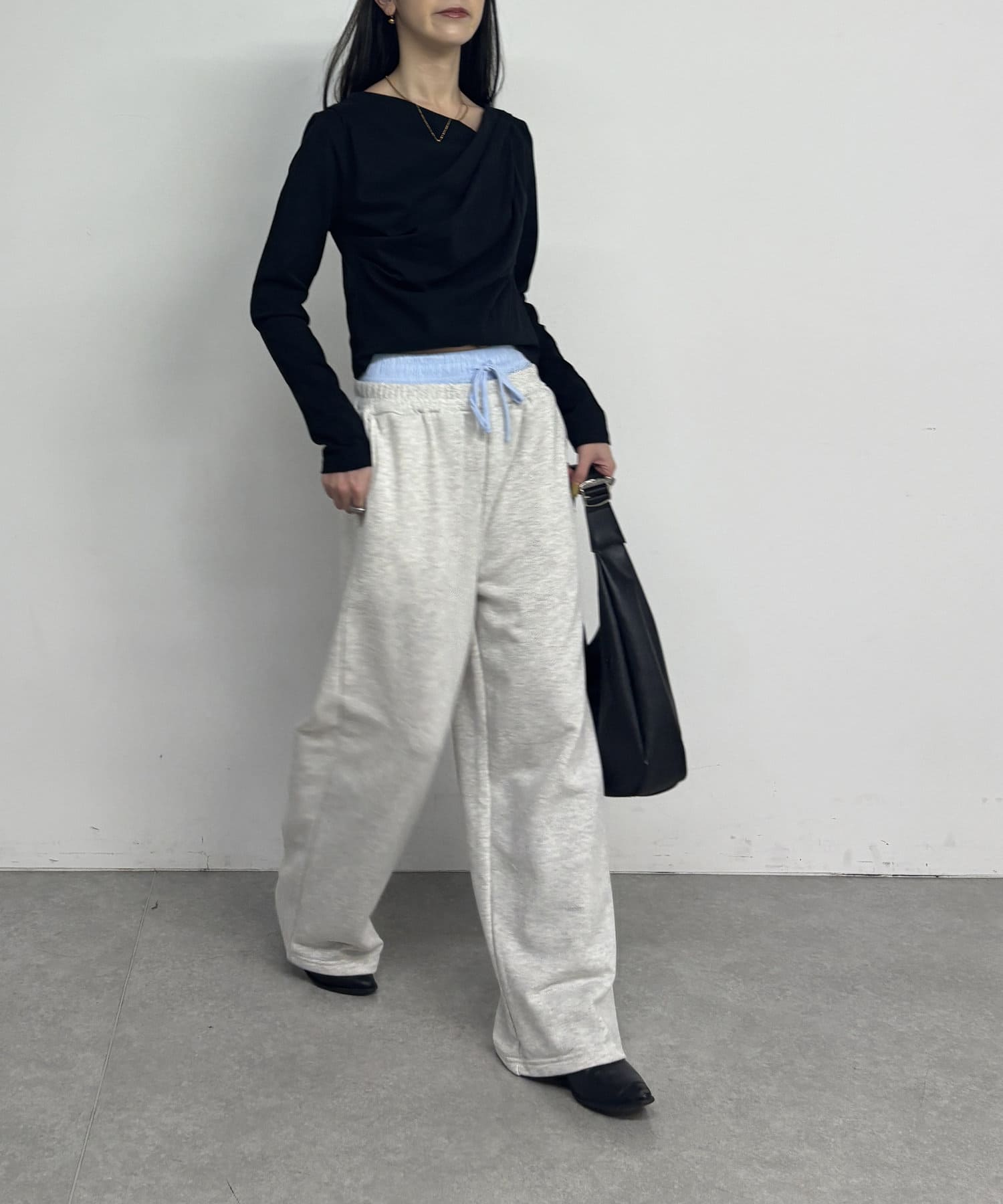 -goocy-(グーシー) ドレープオフショルTシャツ