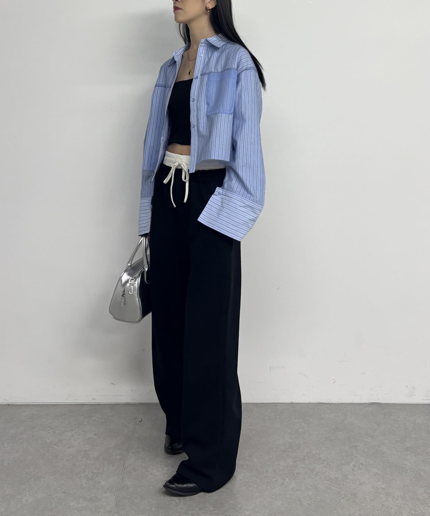 -goocy-(グーシー) 裏毛ダブルウエストワイドパンツ
