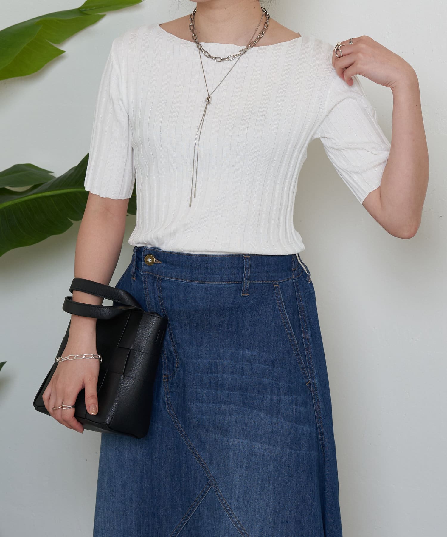 Jena　espace merveilleux(ジェナ　エスパスメルヴェイユ) 半袖リブニット