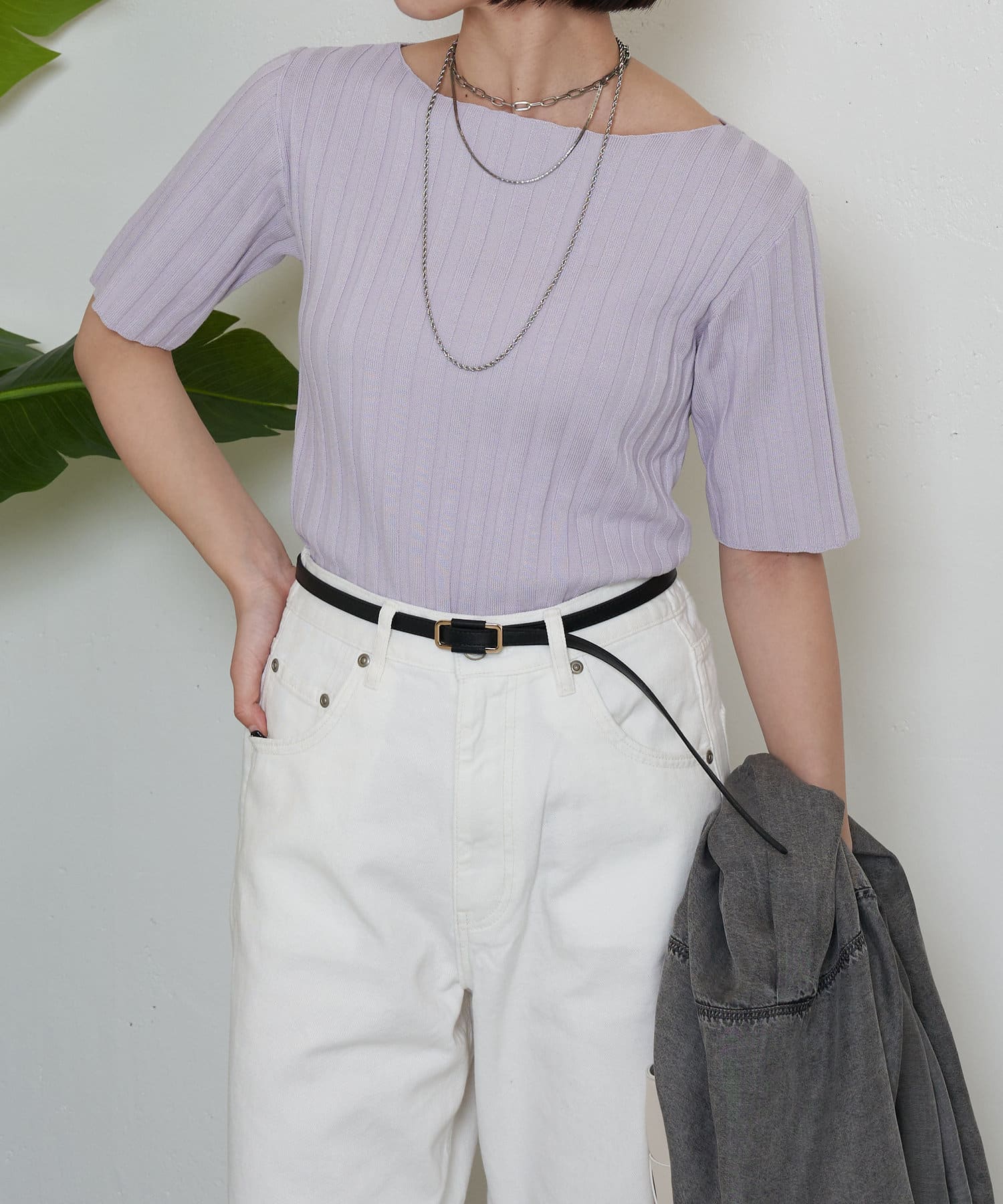 Jena　espace merveilleux(ジェナ　エスパスメルヴェイユ) 半袖リブニット