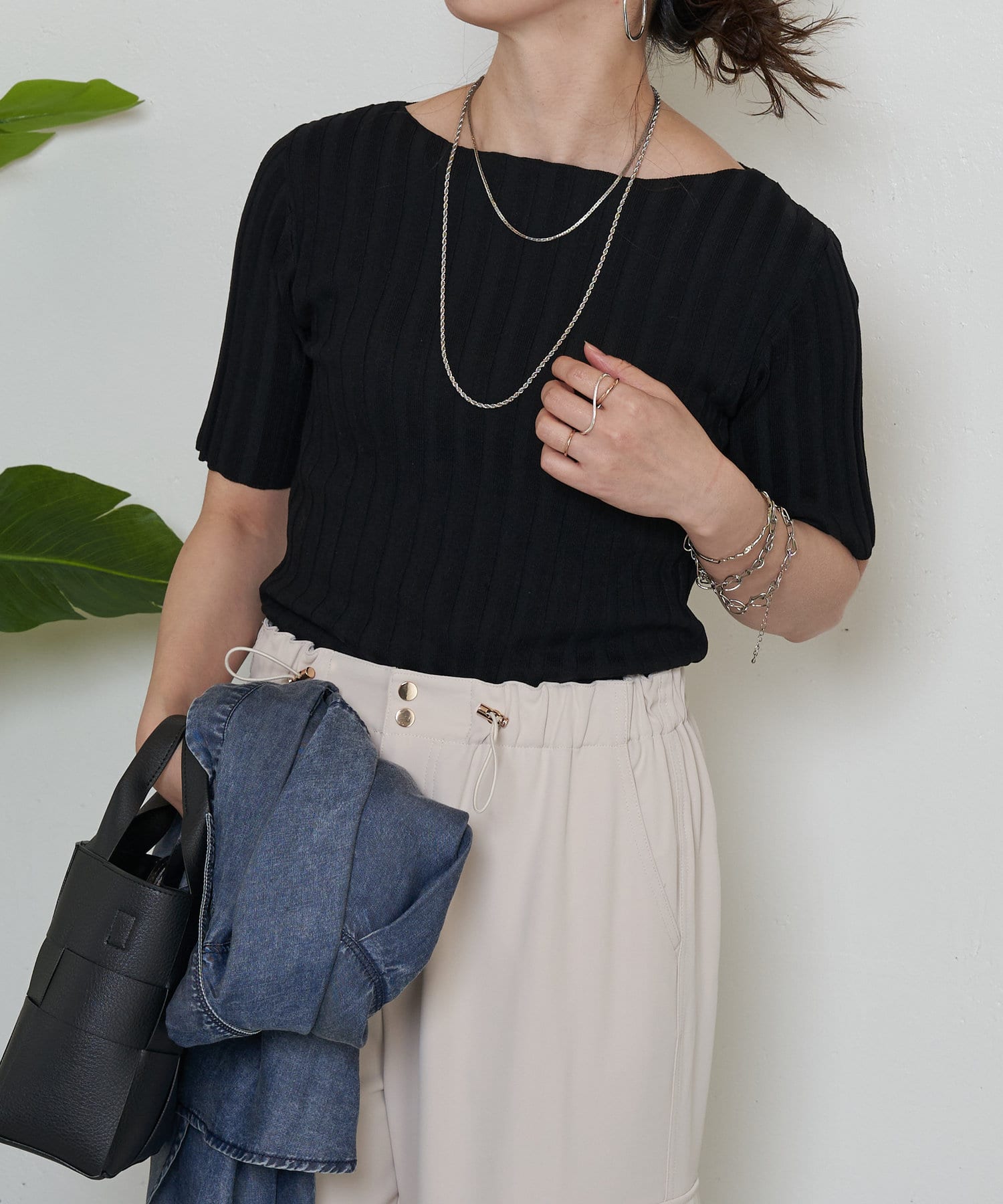 Jena　espace merveilleux(ジェナ　エスパスメルヴェイユ) 半袖リブニット