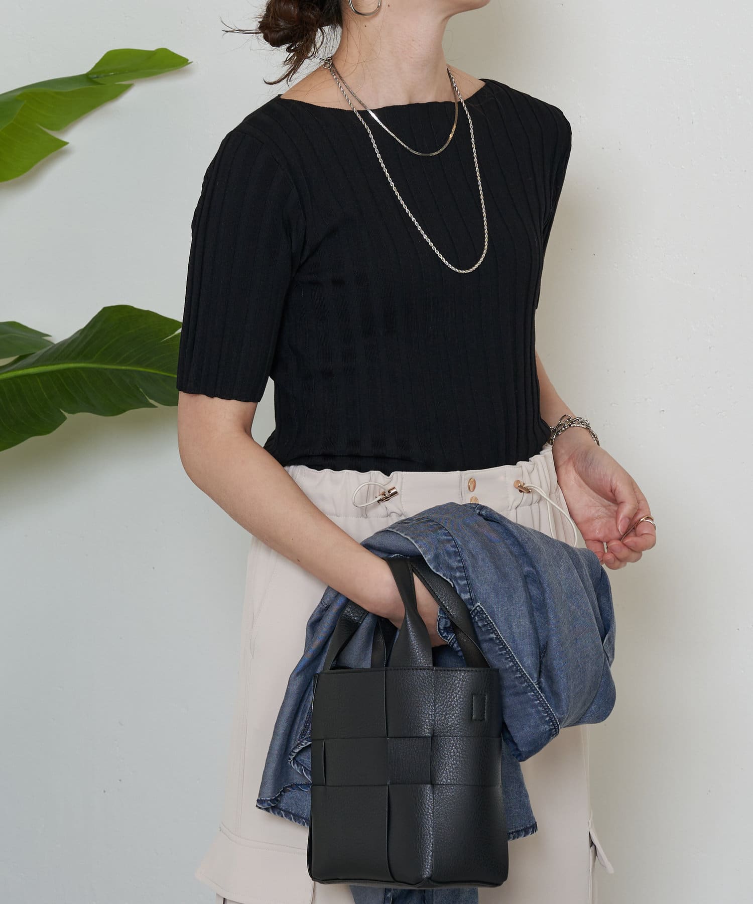 Jena　espace merveilleux(ジェナ　エスパスメルヴェイユ) 半袖リブニット