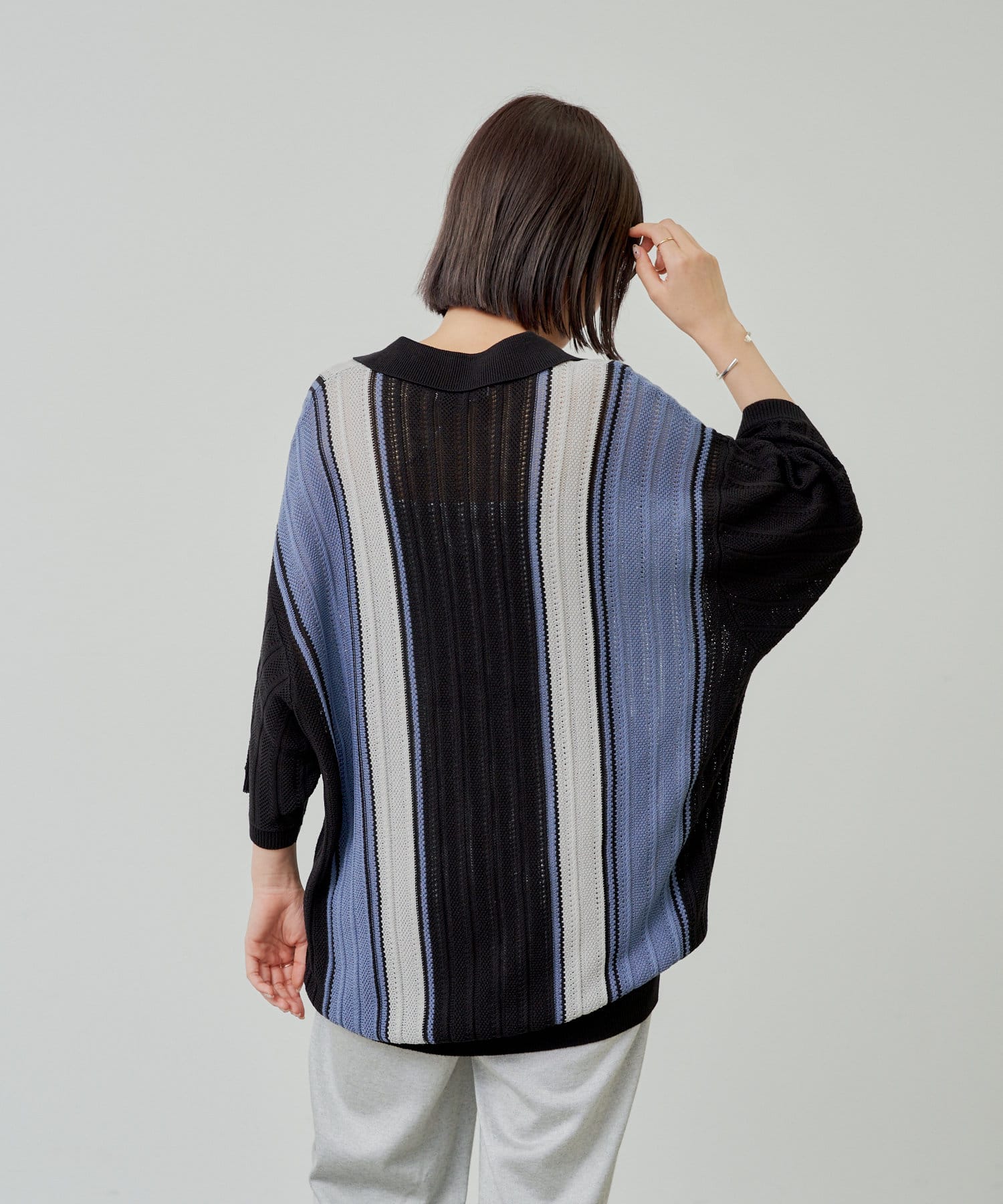 OUTLET(アウトレット) 【Kastane】【WHIMSIC】スキッパーネックジャガードニットプルオーバー