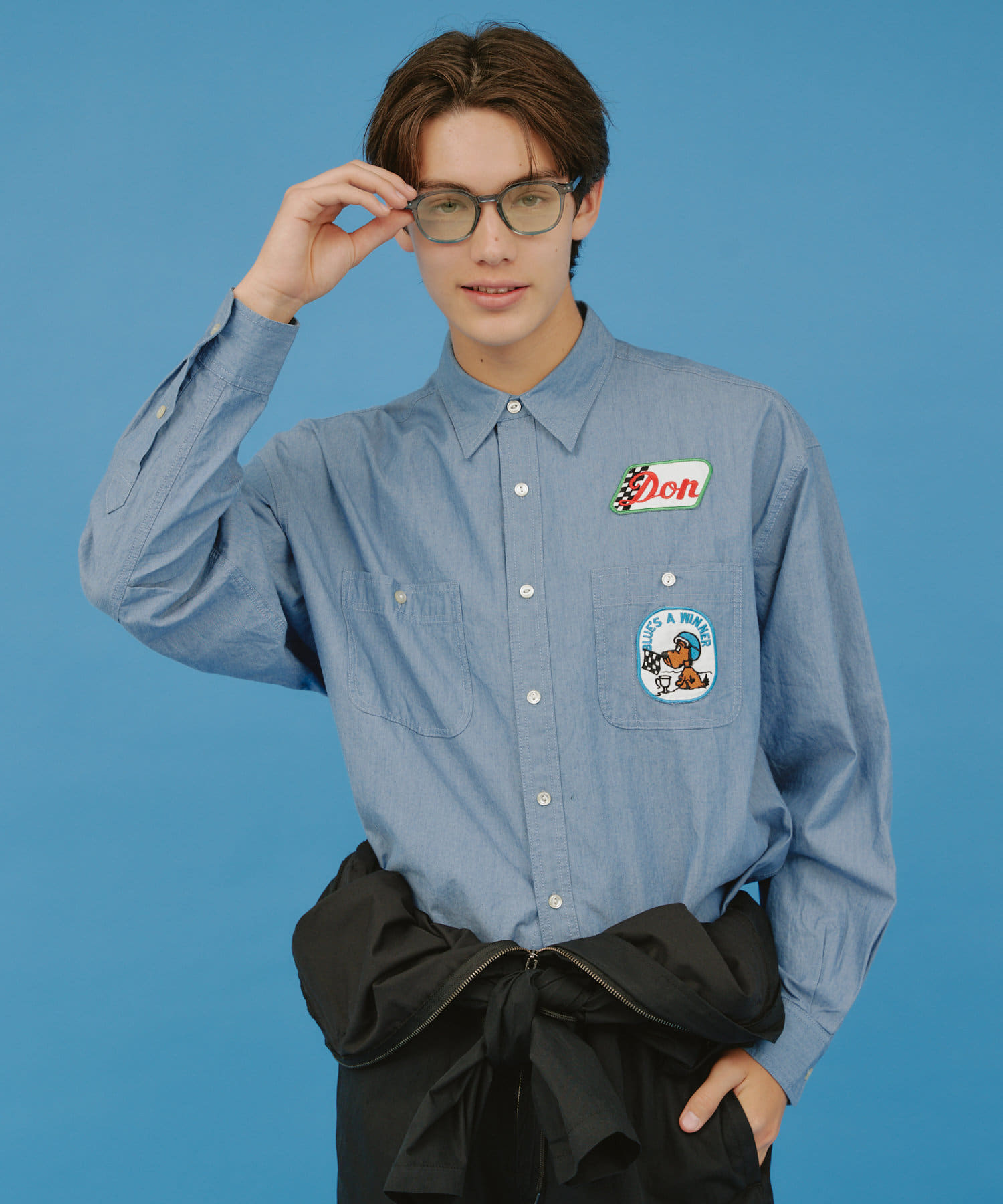 OUTLET(アウトレット) 【Kastane】【WHIMSIC】ワッペン付きスタンダードワークシャツ