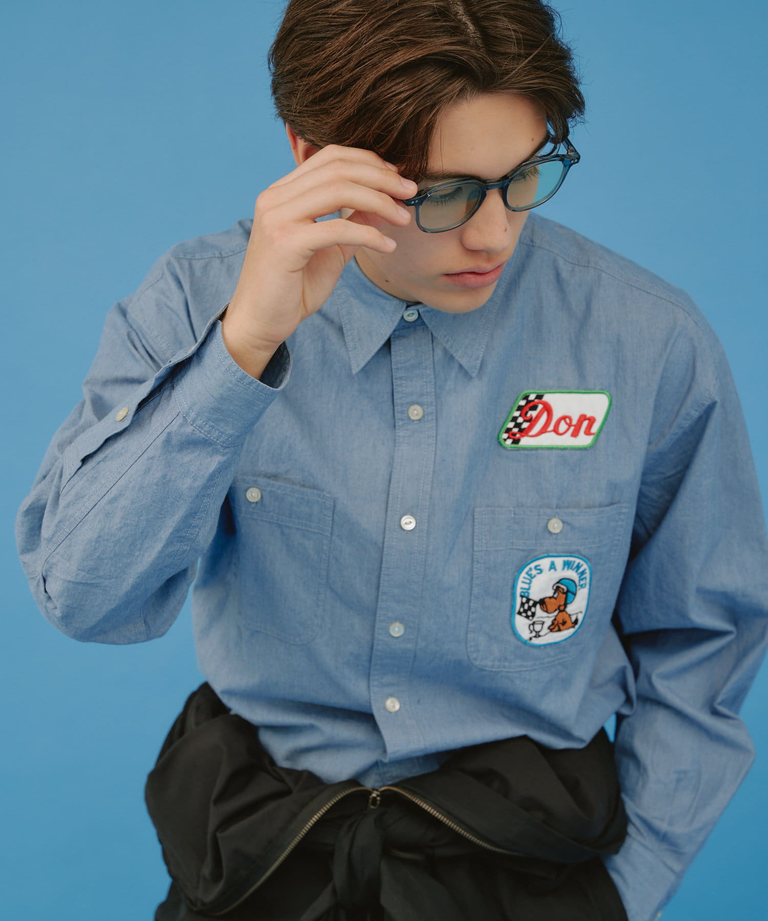 OUTLET(アウトレット) 【Kastane】【WHIMSIC】ワッペン付きスタンダードワークシャツ