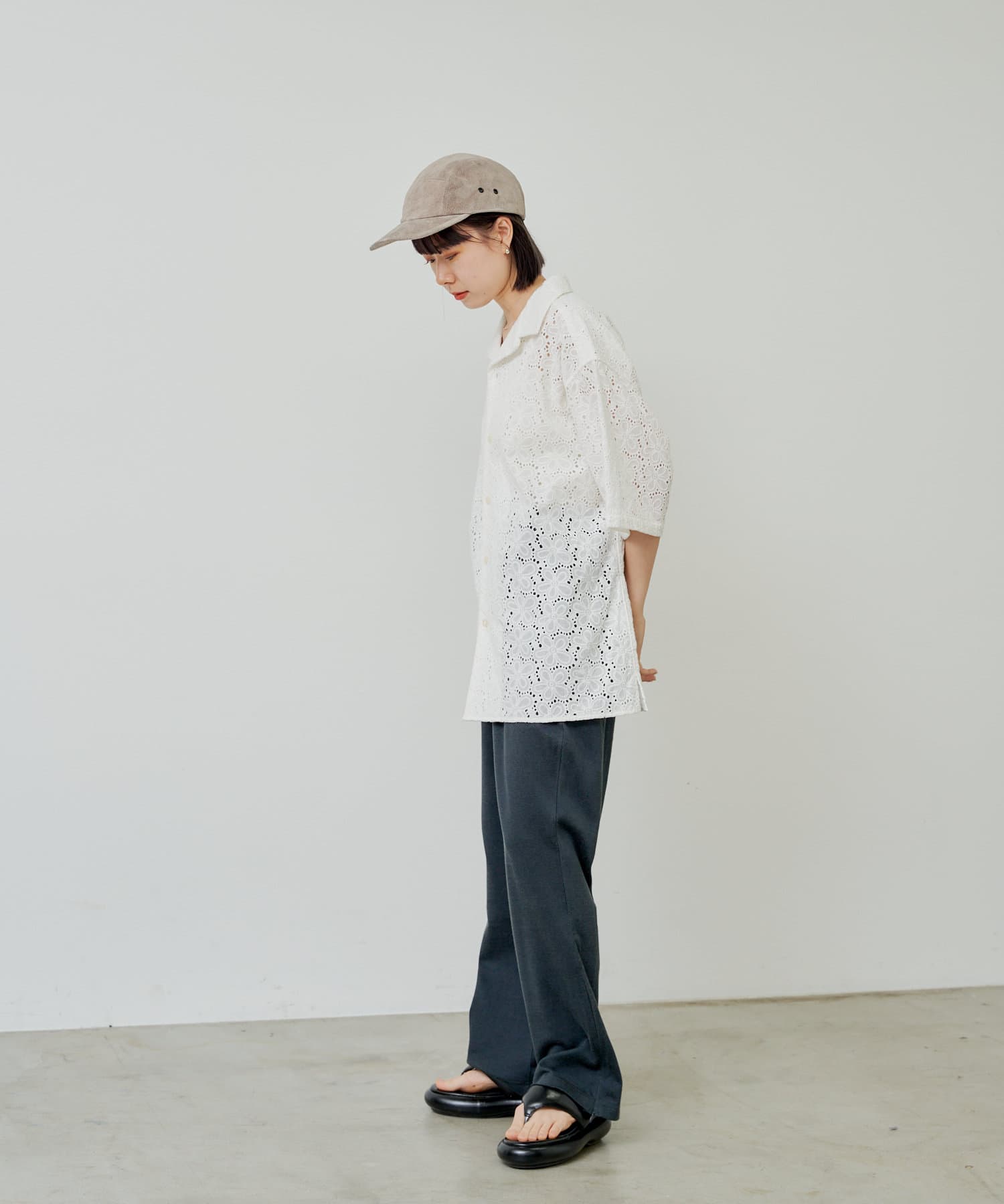 OUTLET(アウトレット) 【Kastane】【WHIMSIC】フラワーパターンレースシャツ