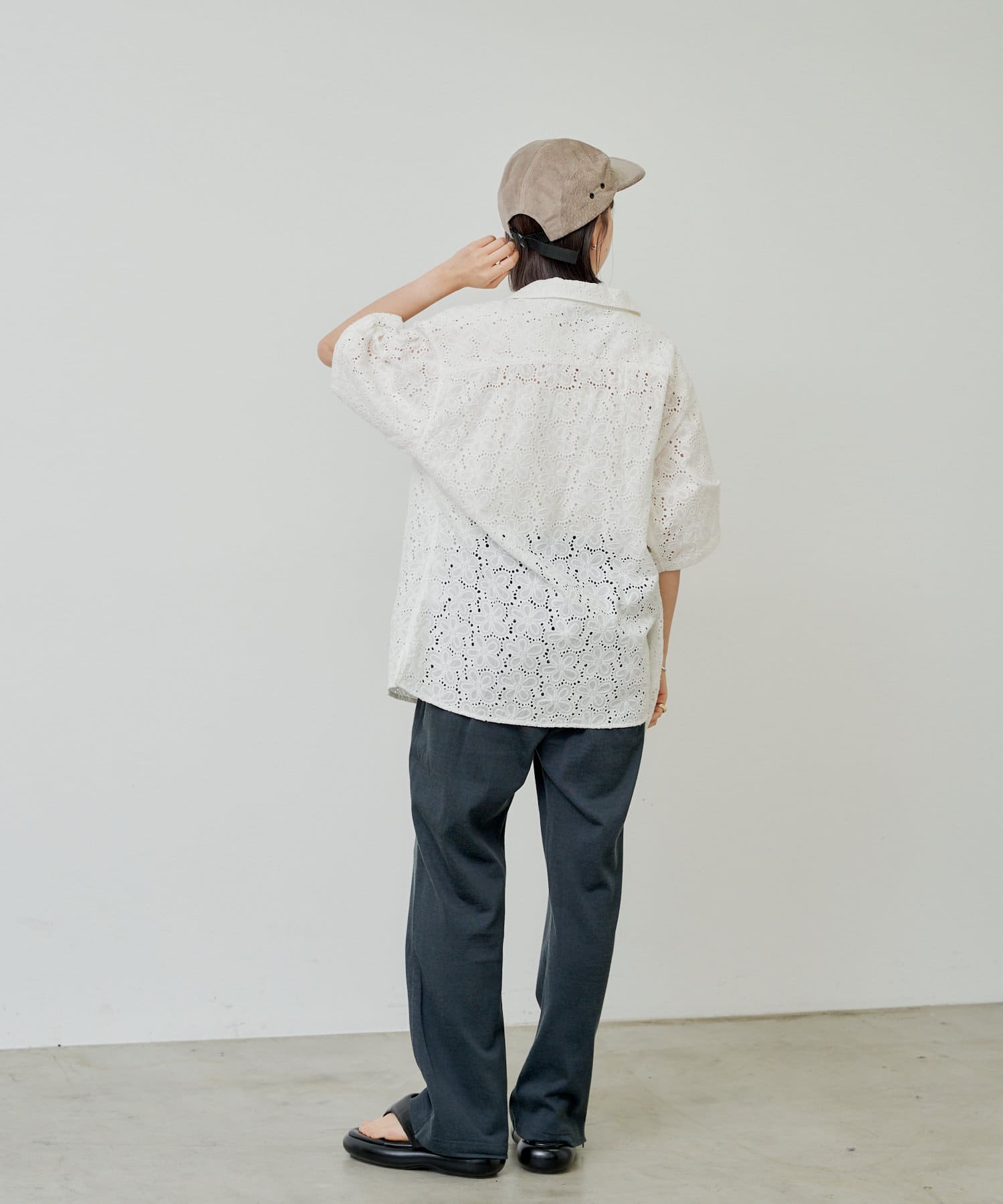 OUTLET(アウトレット) 【Kastane】【WHIMSIC】フラワーパターンレースシャツ