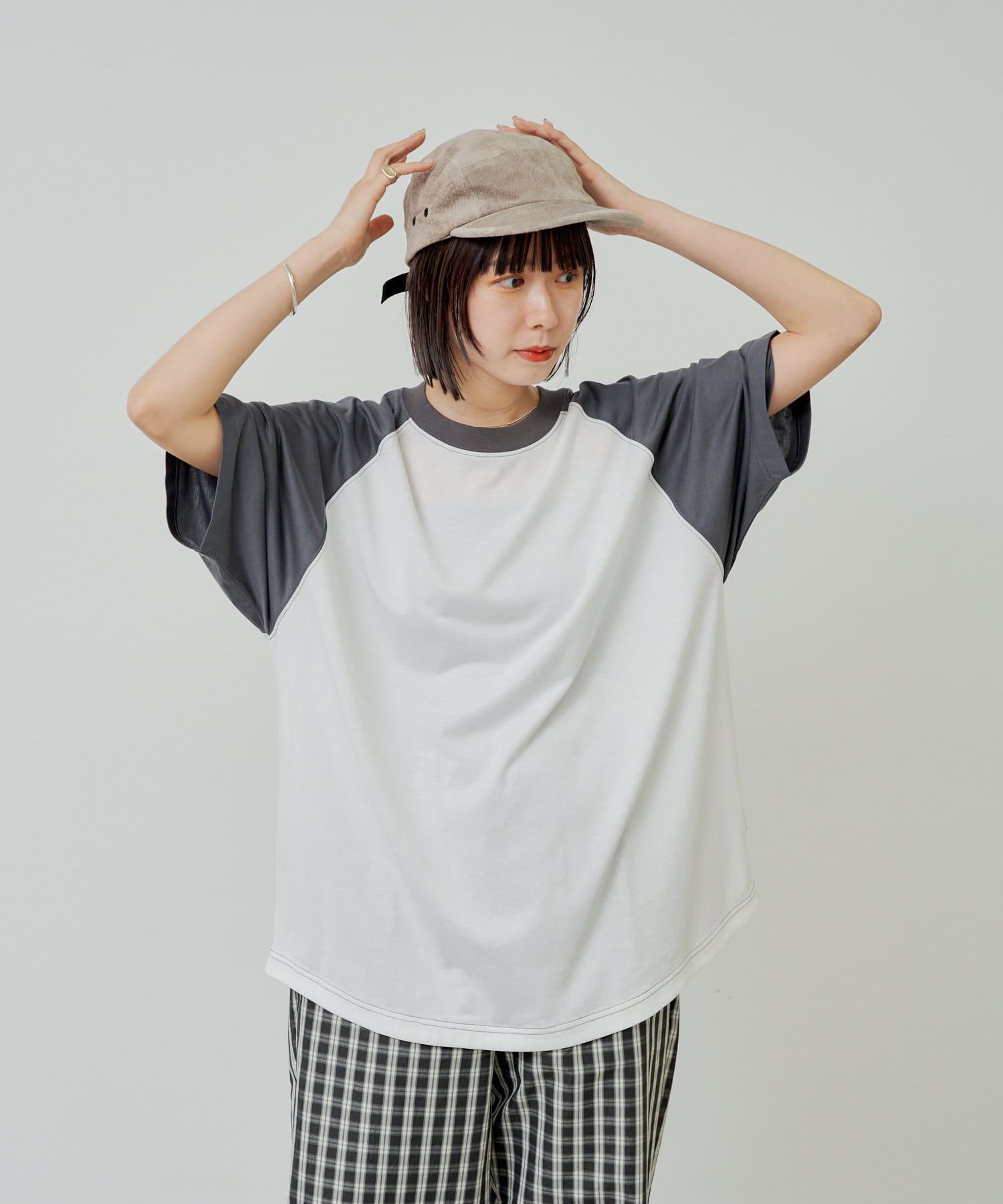 OUTLET(アウトレット) レディース 【Kastane】【WHIMSIC】スラブヤーンベースボールTシャツ ホワイト