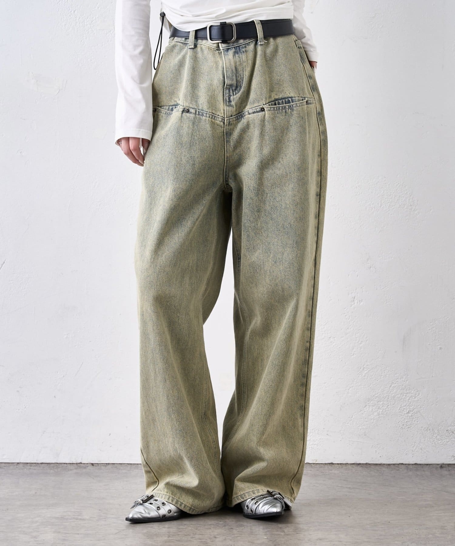 OUTLET(アウトレット) 【WHO'S WHO gallery】【EXCHANGEZ】ブラストワイドデニム