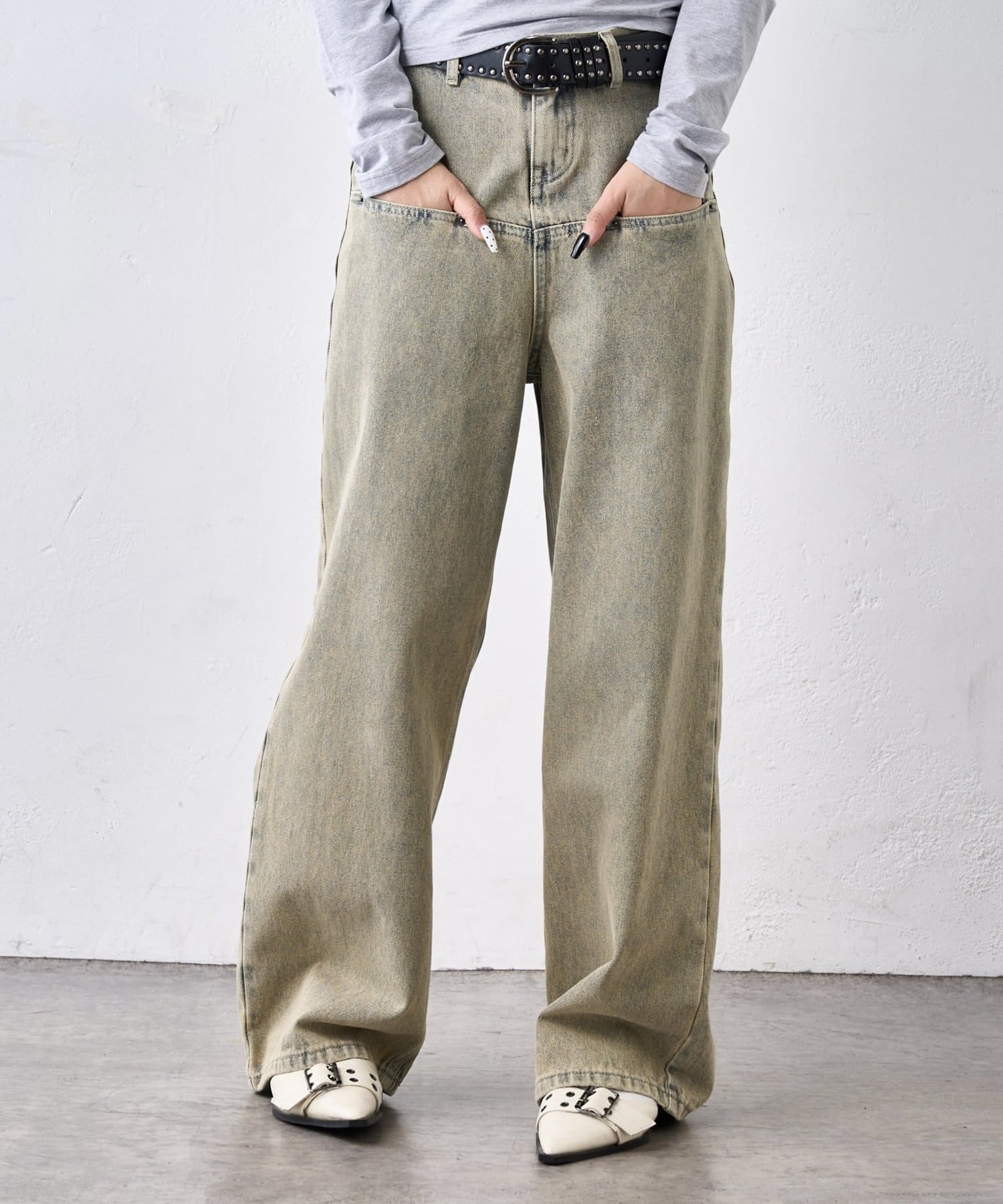 OUTLET(アウトレット) 【WHO'S WHO gallery】【EXCHANGEZ】ブラストワイドデニム