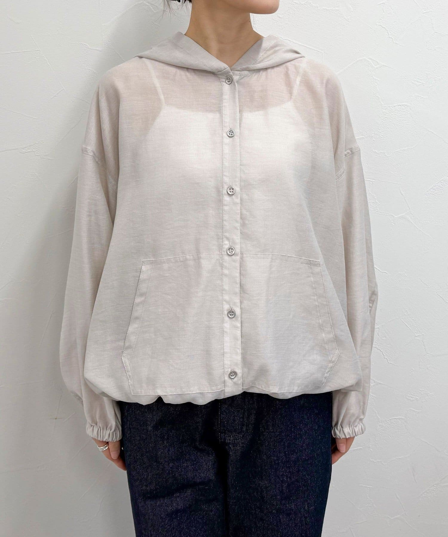 FREDY & GLOSTER(フレディ アンド グロスター) シアーフーディシャツブルゾン