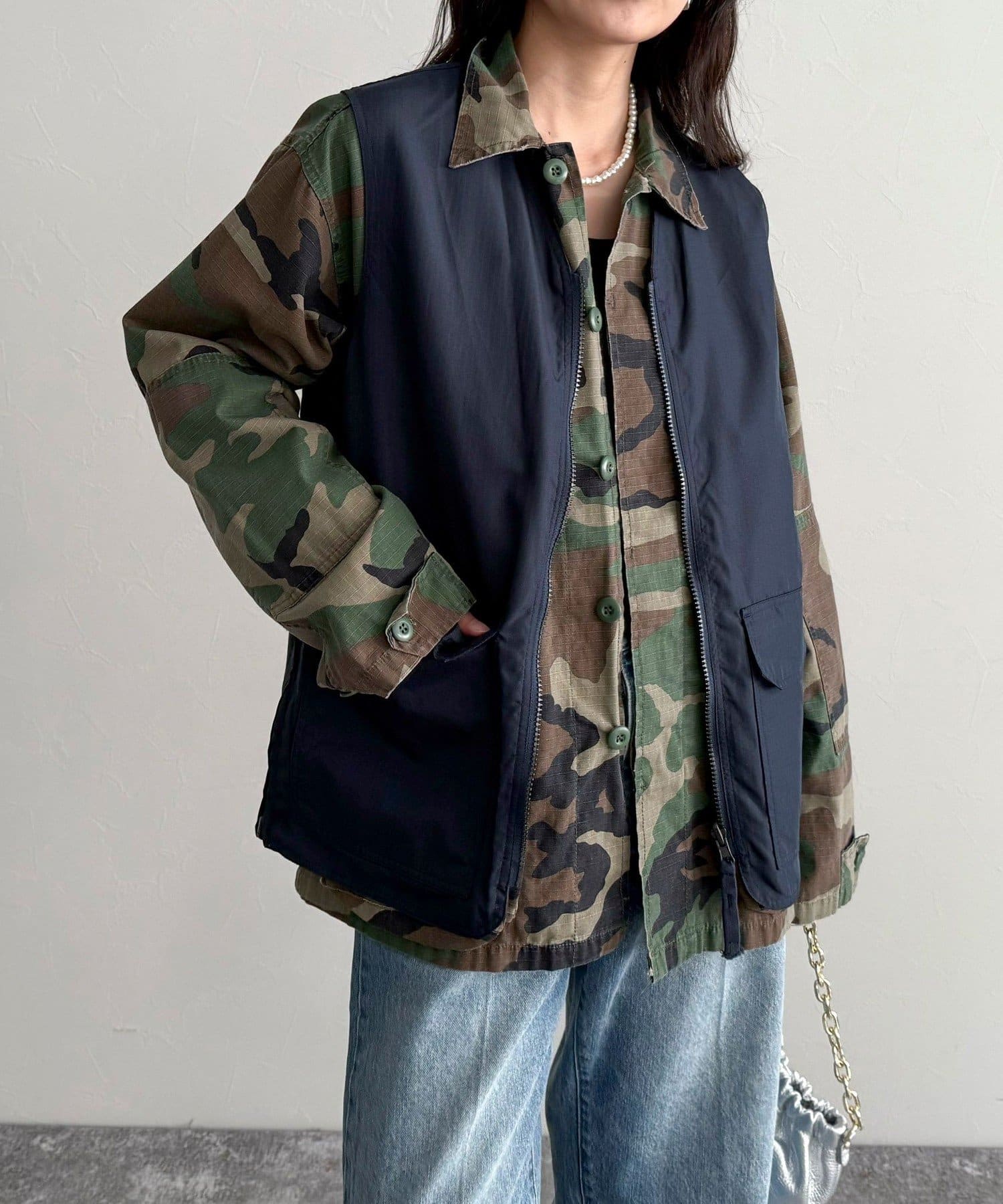 FREDY & GLOSTER(フレディ アンド グロスター) レディース 【TAION】MILITARY REVERSIBLE V NECK VEST ネイビー