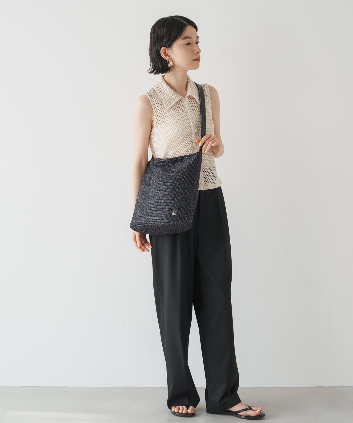 370g/軽量］ナイロンカゴショルダーバッグ | russet(ラシット