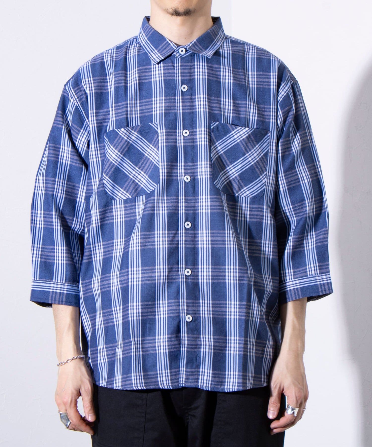 FREDY & GLOSTER(フレディ アンド グロスター) 【GLOSTER/グロスター】軽量パナマ素材 7分袖シャツ