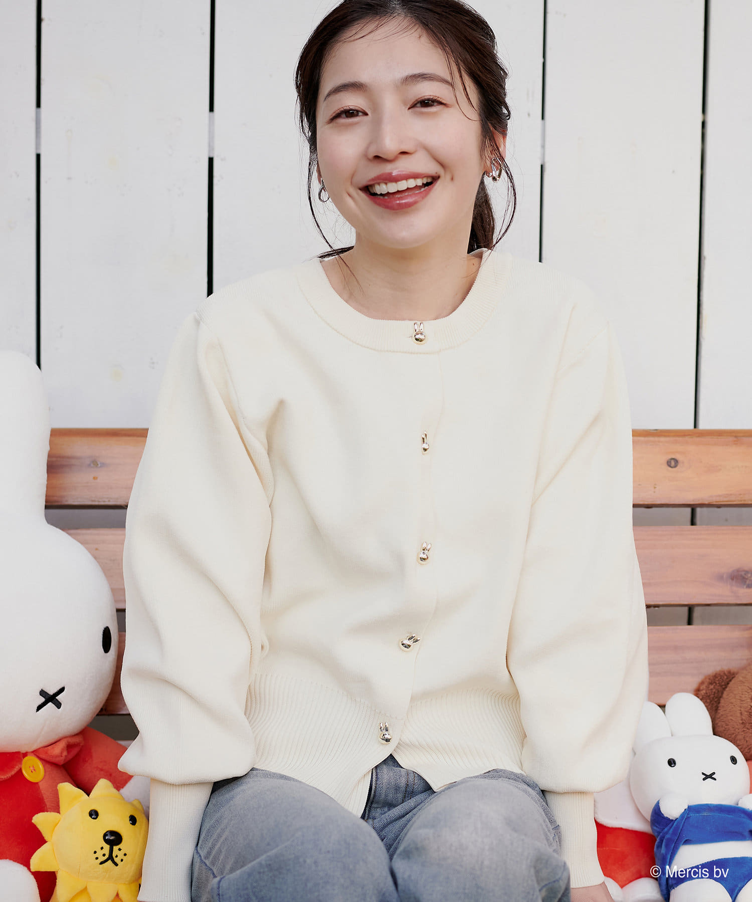 natural couture｜【miffyコラボ】miffy金釦付きポリニット