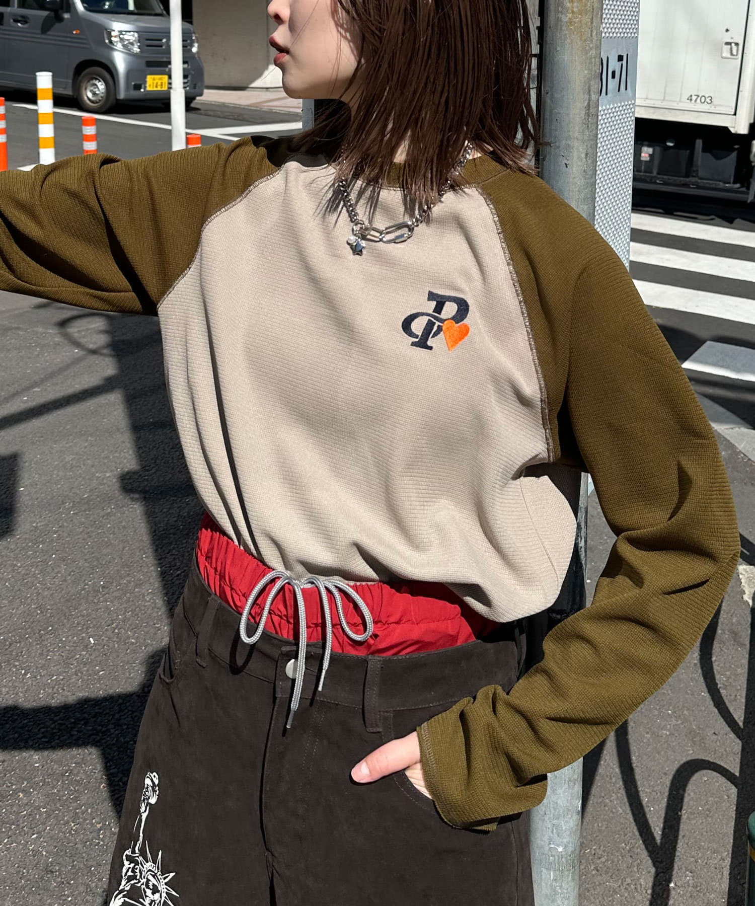 ワンポイント刺繍サーマルラグランロンT | CIAOPANIC(チャオ