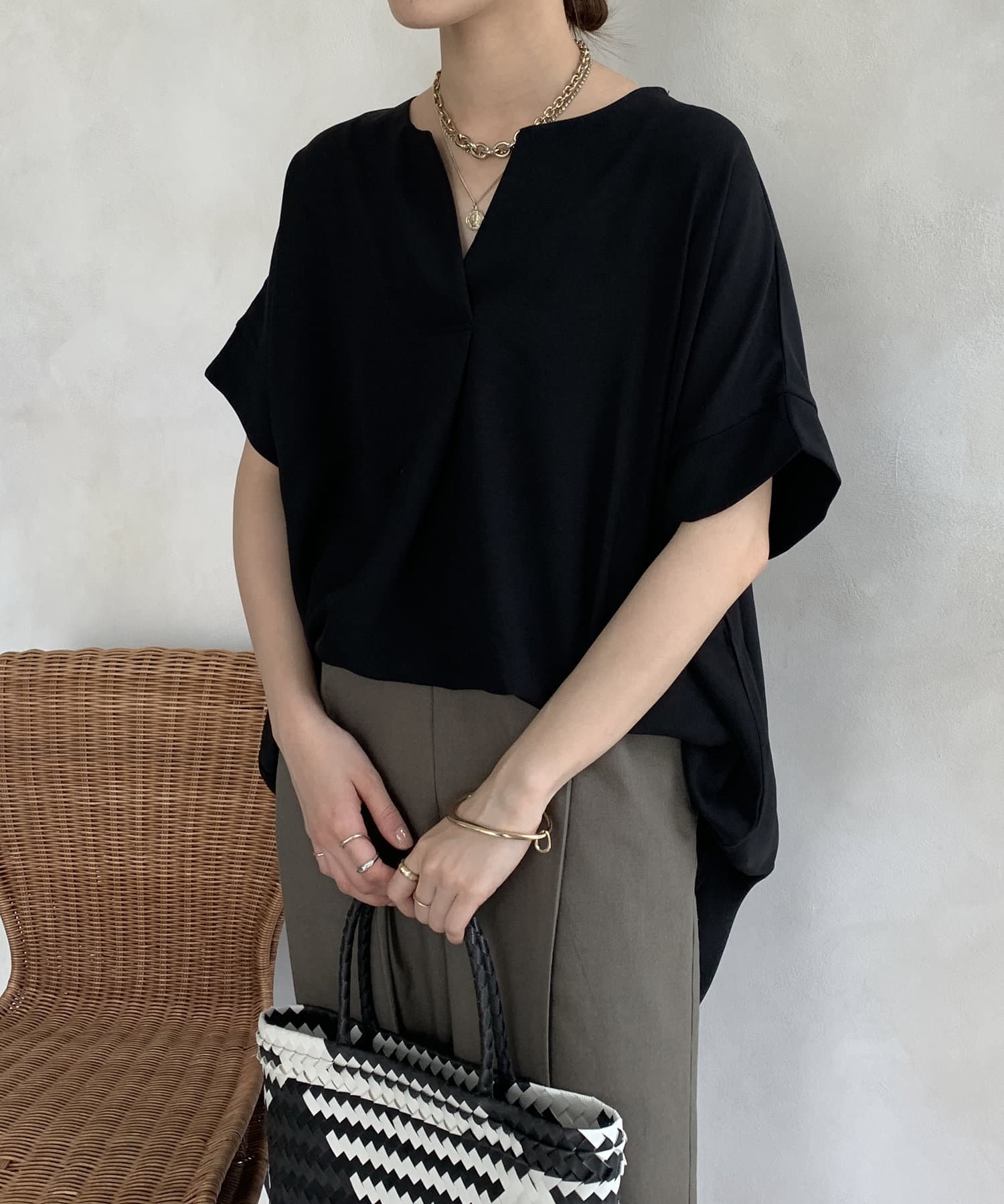 DOUDOU(ドゥドゥ) 【WEB限定】ドルマンスキッパーチュニック