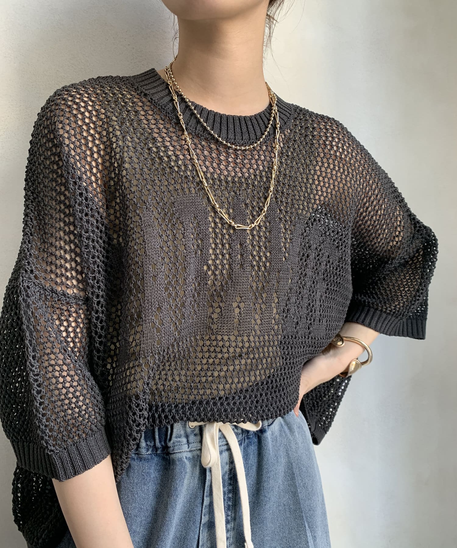 DOUDOU(ドゥドゥ) 【WEB限定】ロゴメッシュプルオーバー