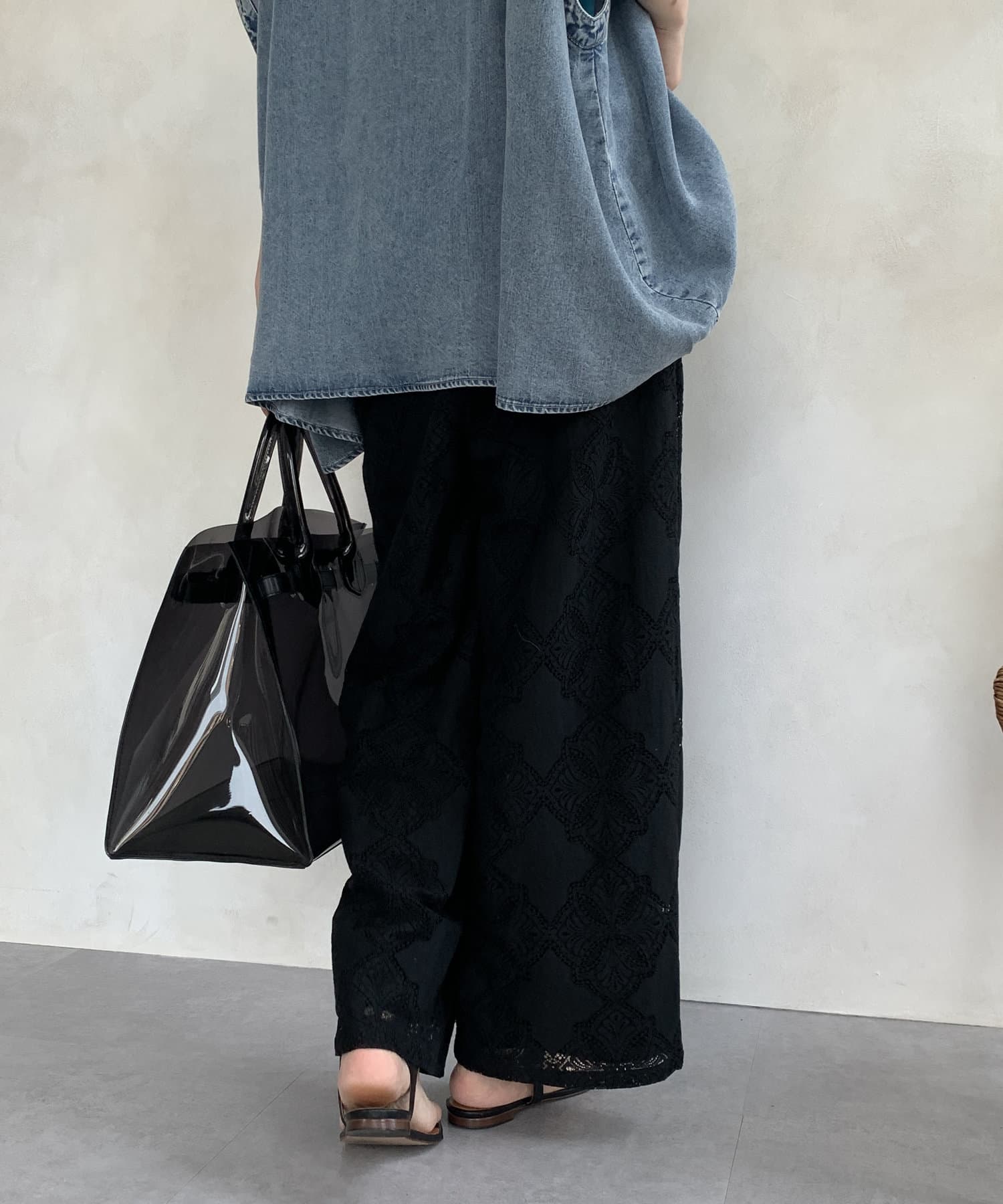 DOUDOU(ドゥドゥ) 【WEB限定】レースイージーパンツ