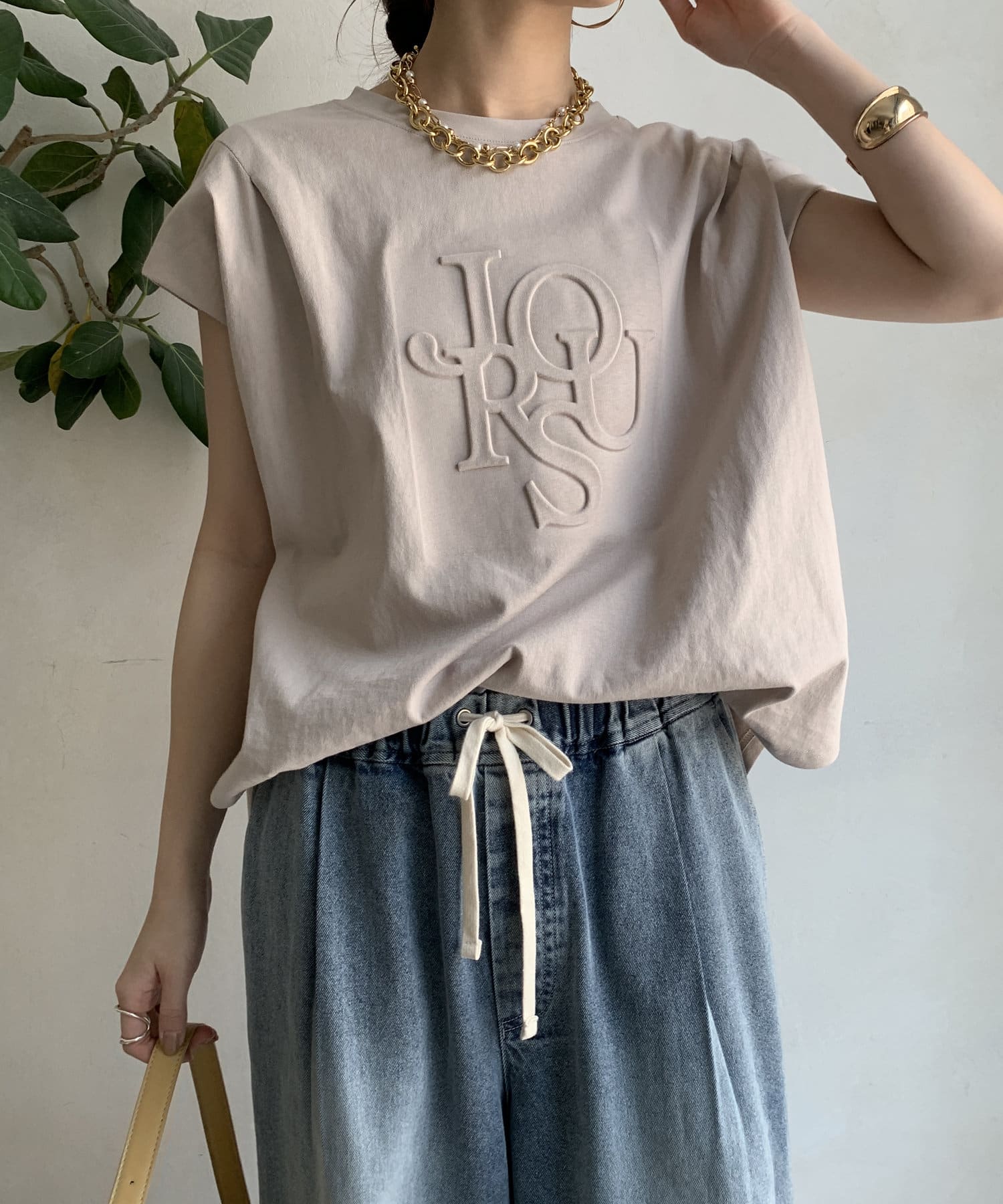 DouDouエンボスバックジップTEE エンボスバックジップTEE | DOUDOU(ドゥドゥ)レディース | PAL