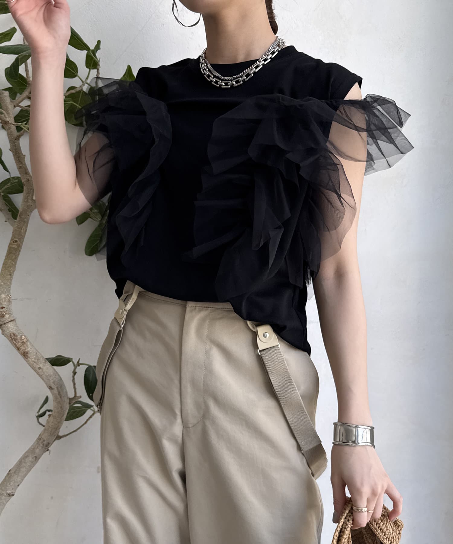 DOUDOU(ドゥドゥ) 【WEB限定】2WAYフリルTEE