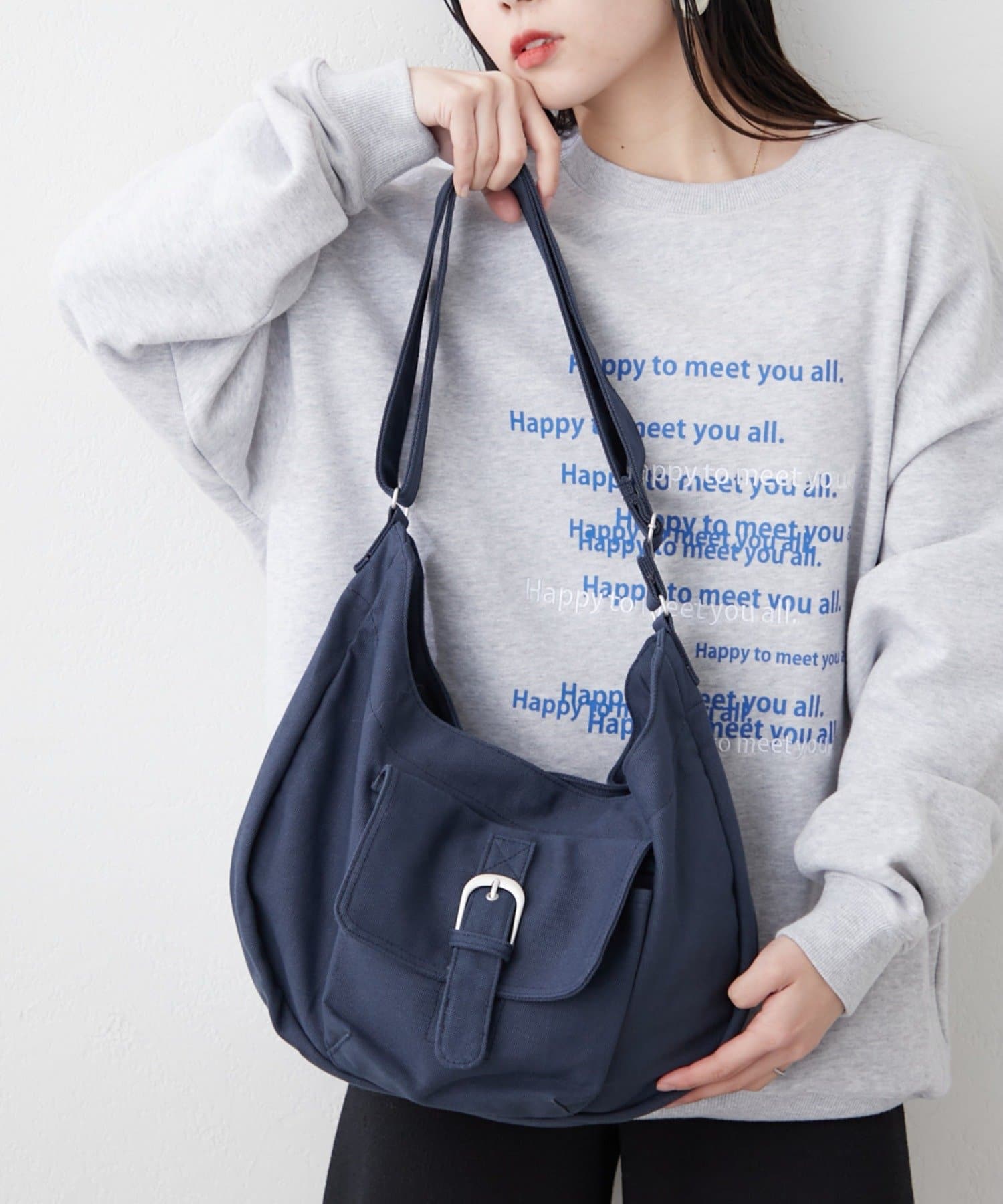 CIAOPANIC TYPY(チャオパニックティピー) レディース 【UNISEX】キャンバスショルダーバッグ ネイビー