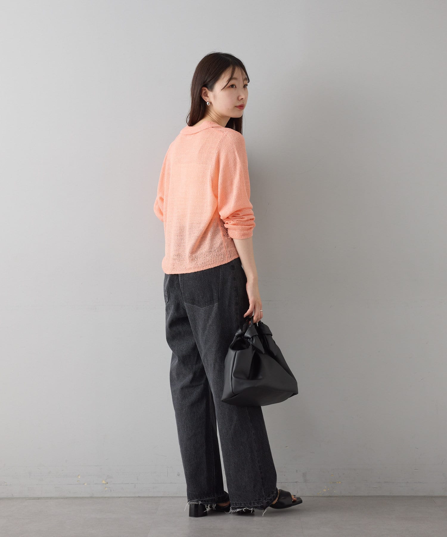 OUTLET(アウトレット) 【Kastane】襟付き透かし編みカーディガン