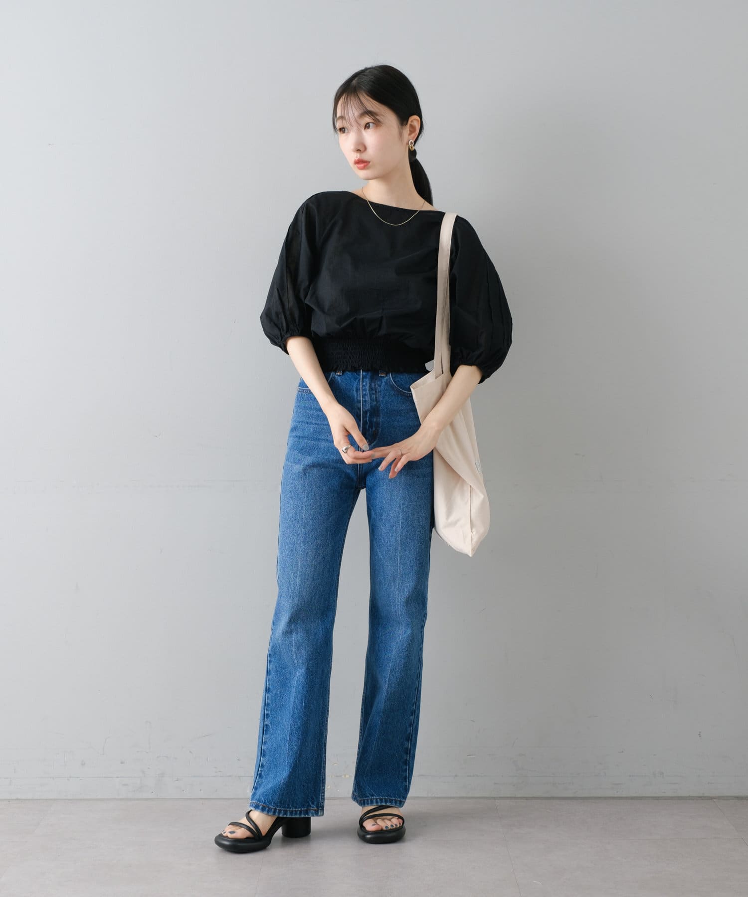 OUTLET(アウトレット) 【Kastane】シャーリングタックブラウス