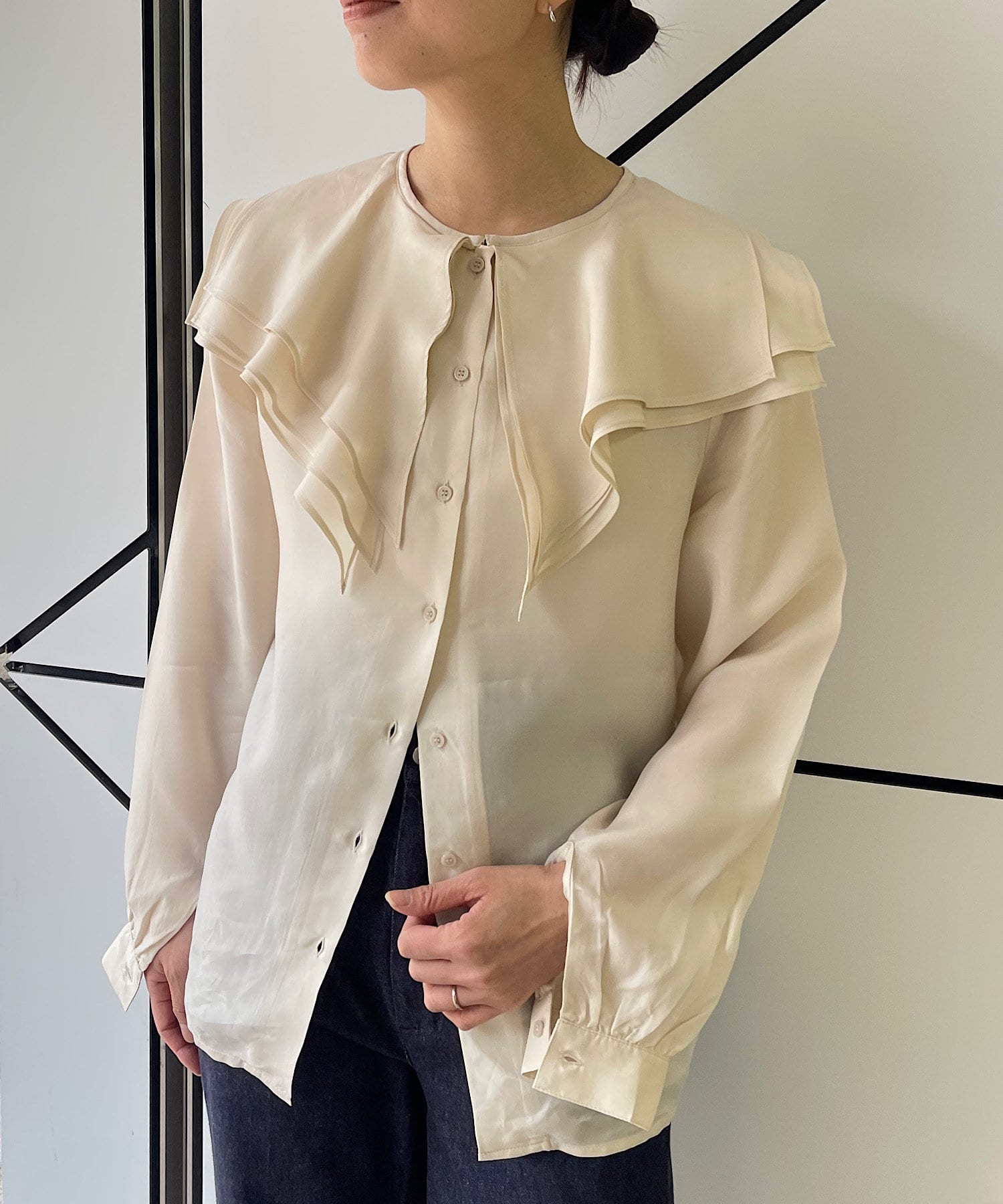 Pasterip(パセリ) レディース Collared design blouse アイボリー