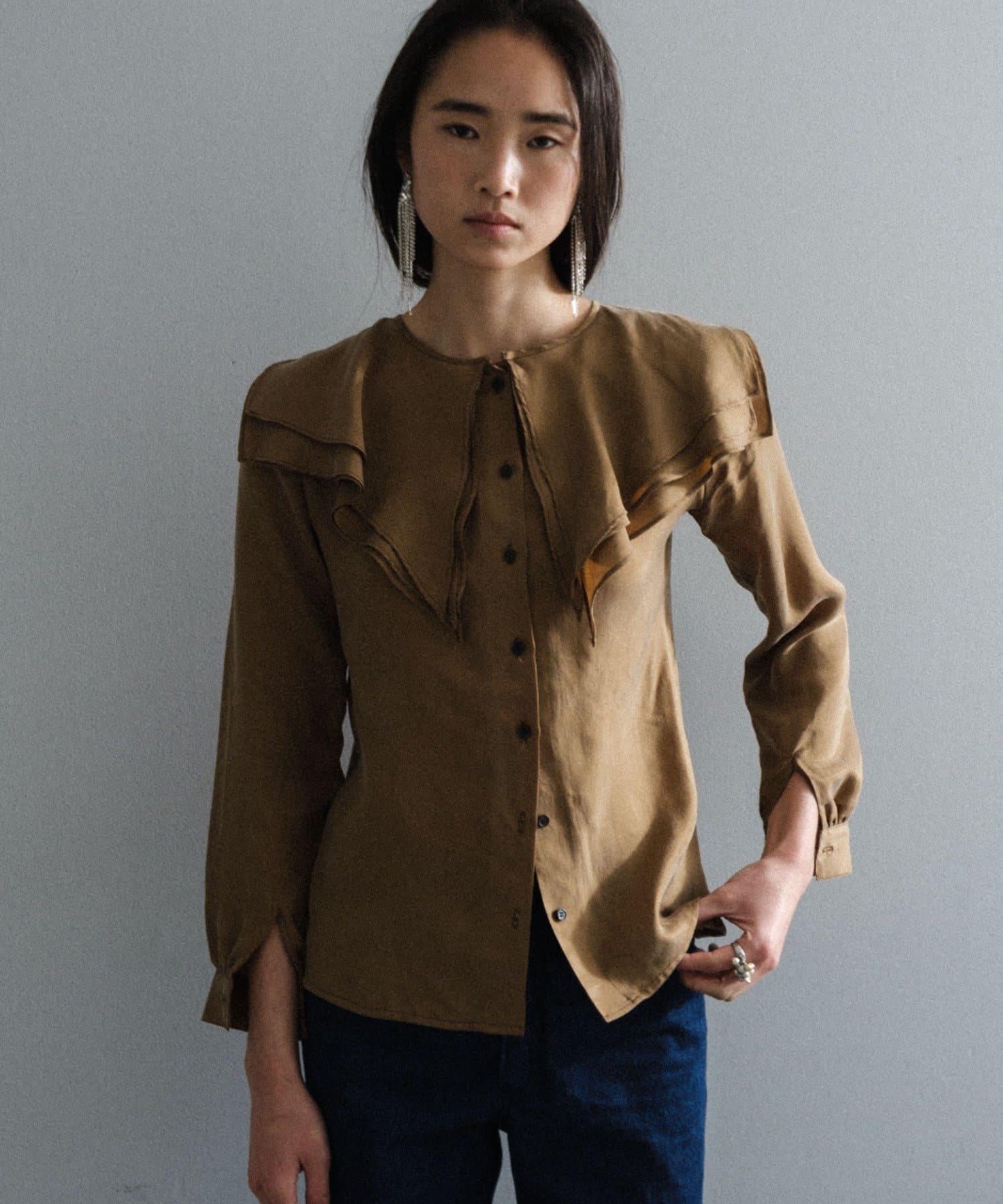 Pasterip(パセリ) レディース Collared design blouse ブロンズ