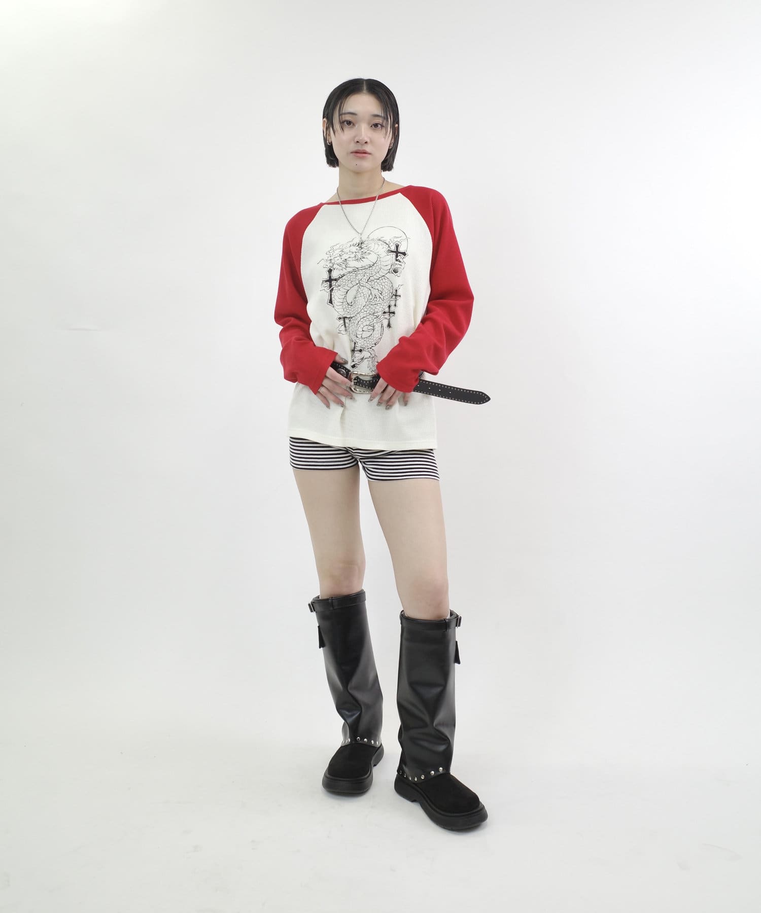 OUTLET(アウトレット) 【WHO'S WHO gallery】ドラゴンワッフルトップス