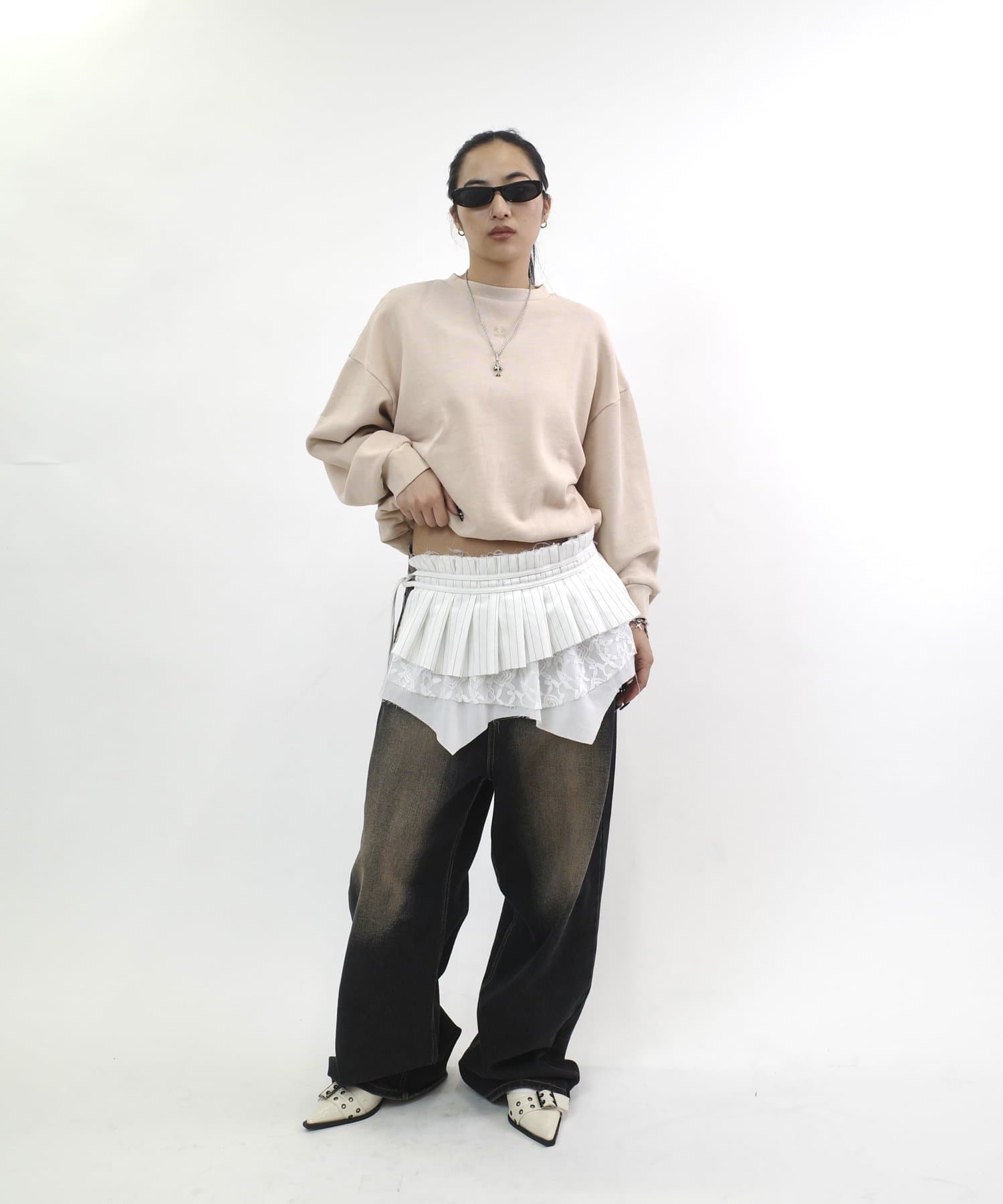 OUTLET(アウトレット) 【WHO'S WHO gallery】【SLOPPY】リブ切り替えトップス