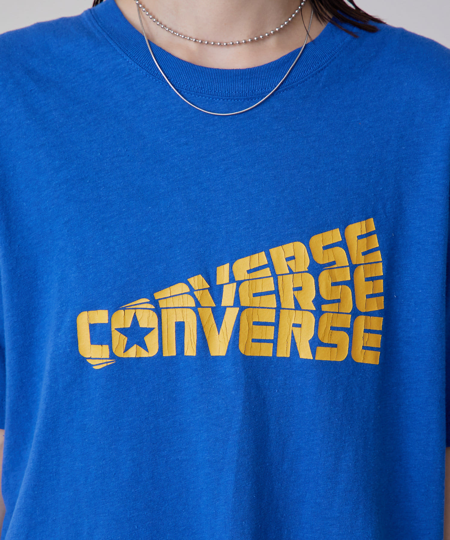mystic(ミスティック) [CONVERSE]ネップスラブ天竺クラックPT S/ST
