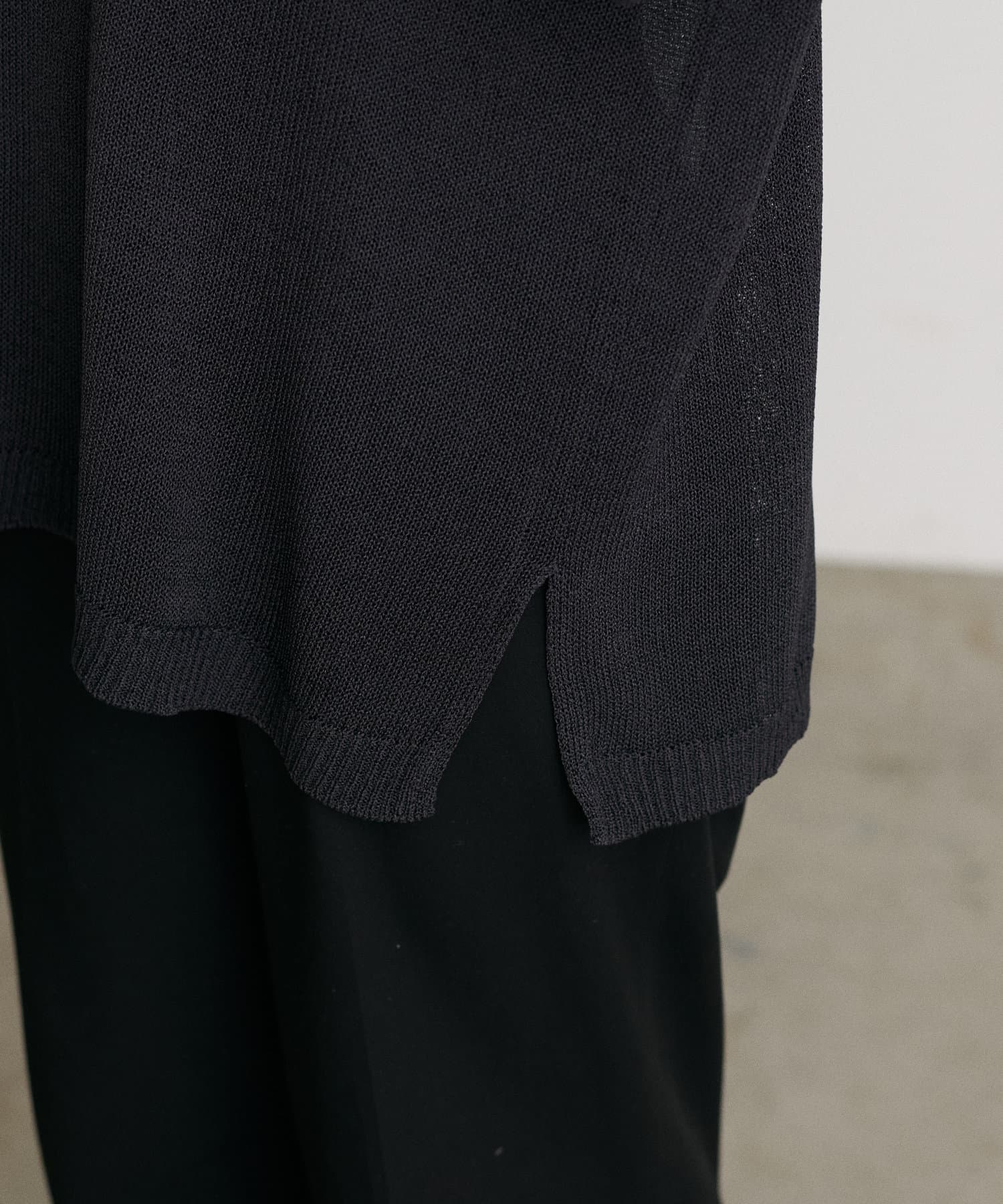 LARUTA(ラルータ) スキッパー半袖ニットプルオーバー