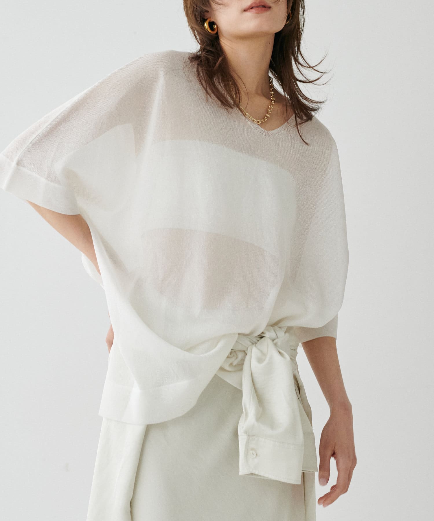 LARUTA(ラルータ) ［Web限定］シアーボートネックニットプルオーバー