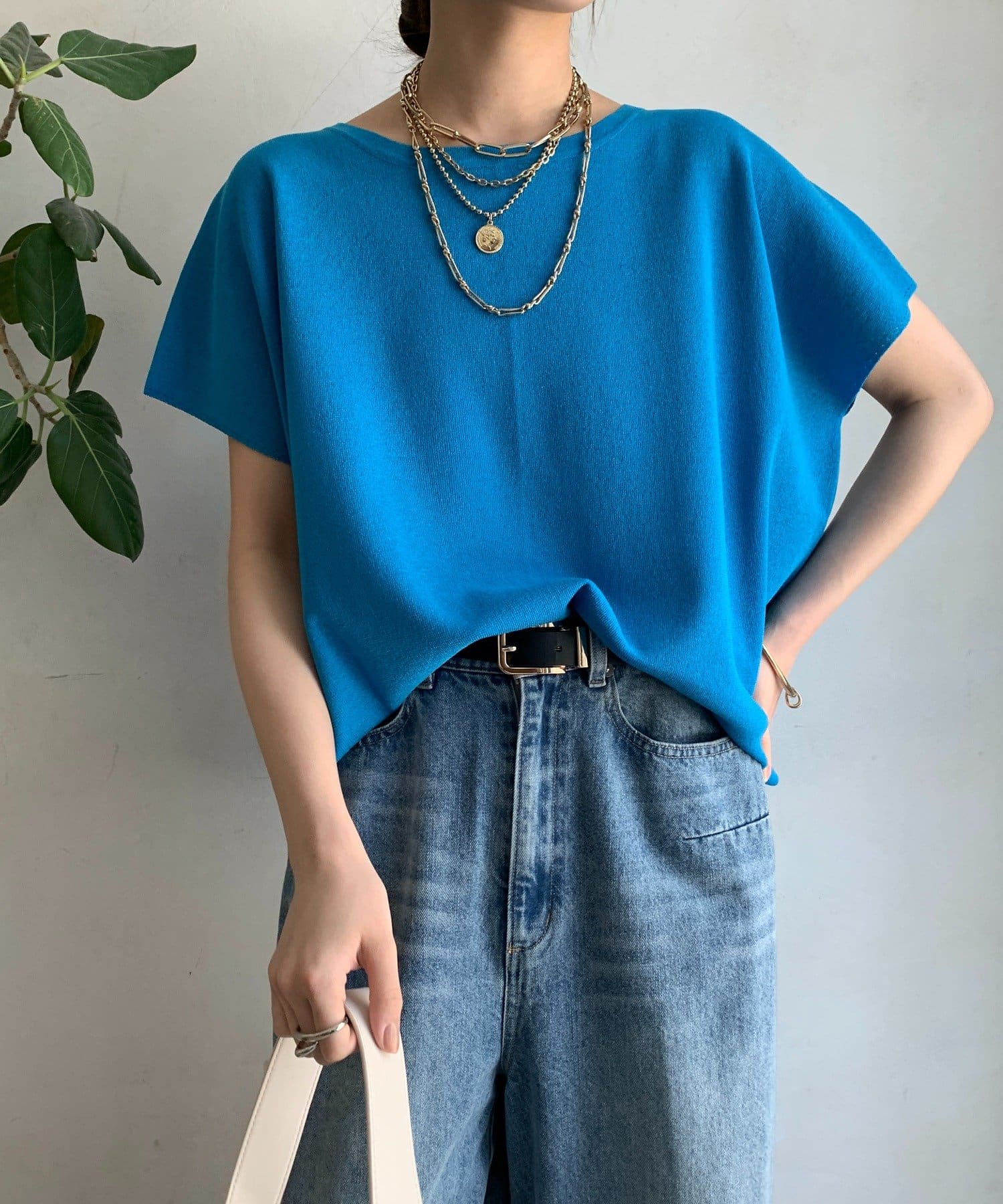 【美品】DouDou ショルダーオープン異素材プルオーバー レディース WEB限定】タックショルダープルオーバー | DOUDOU(ドゥドゥ
