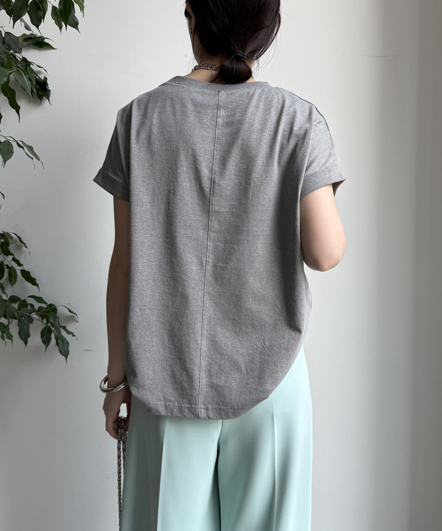 DOUDOU(ドゥドゥ) 【WEB限定】 箔プリントロールアップTEE