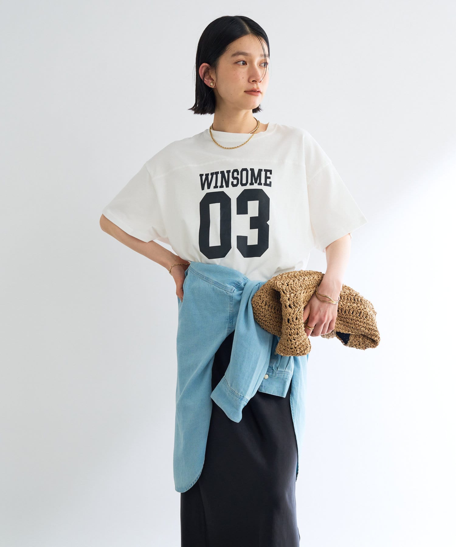 綿100％・リラックスした着心地》ナンバリングリラックスTシャツ