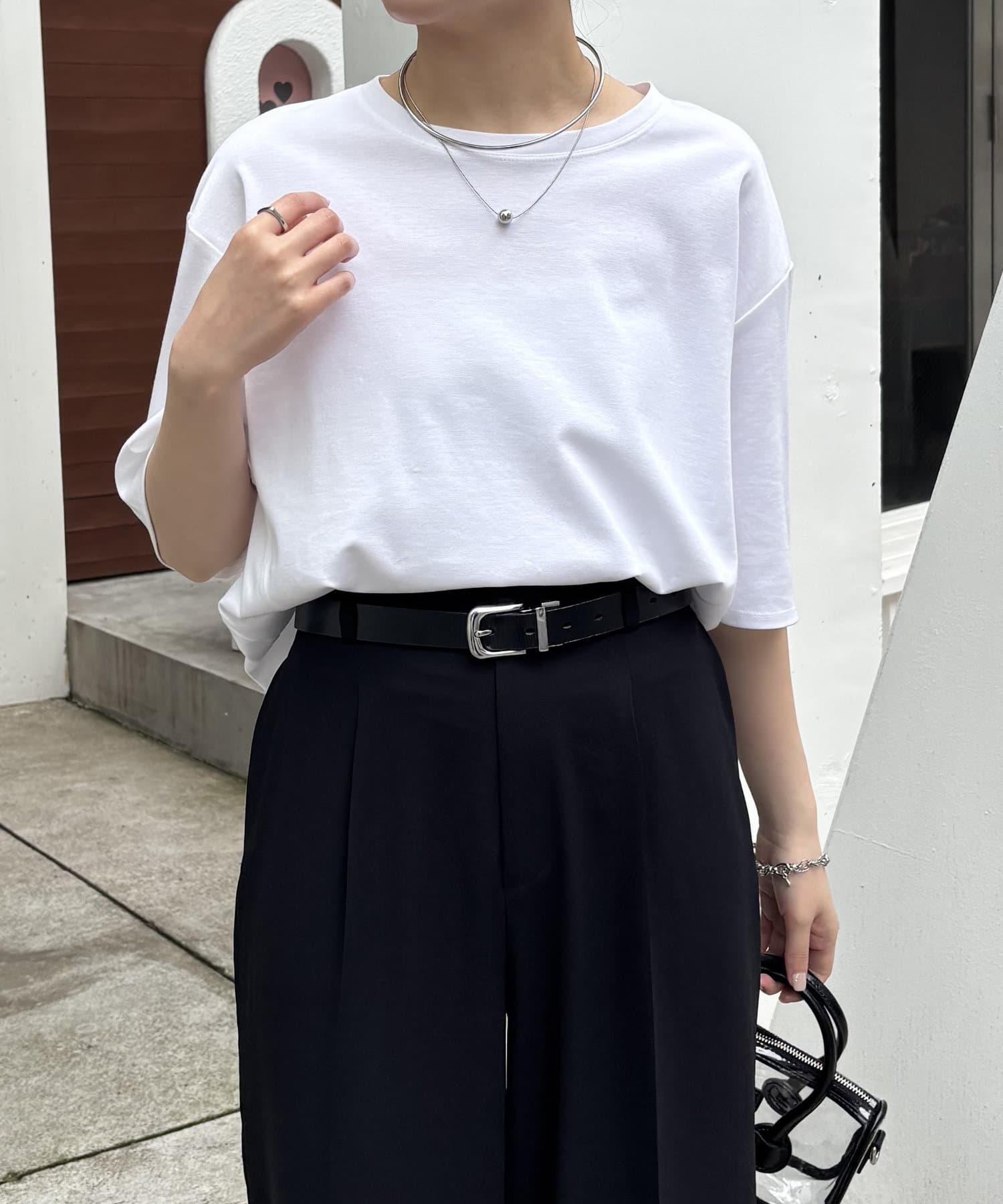 人気商品の新型】ハーフスリーブポンチ切替Tシャツ | COLLAGE