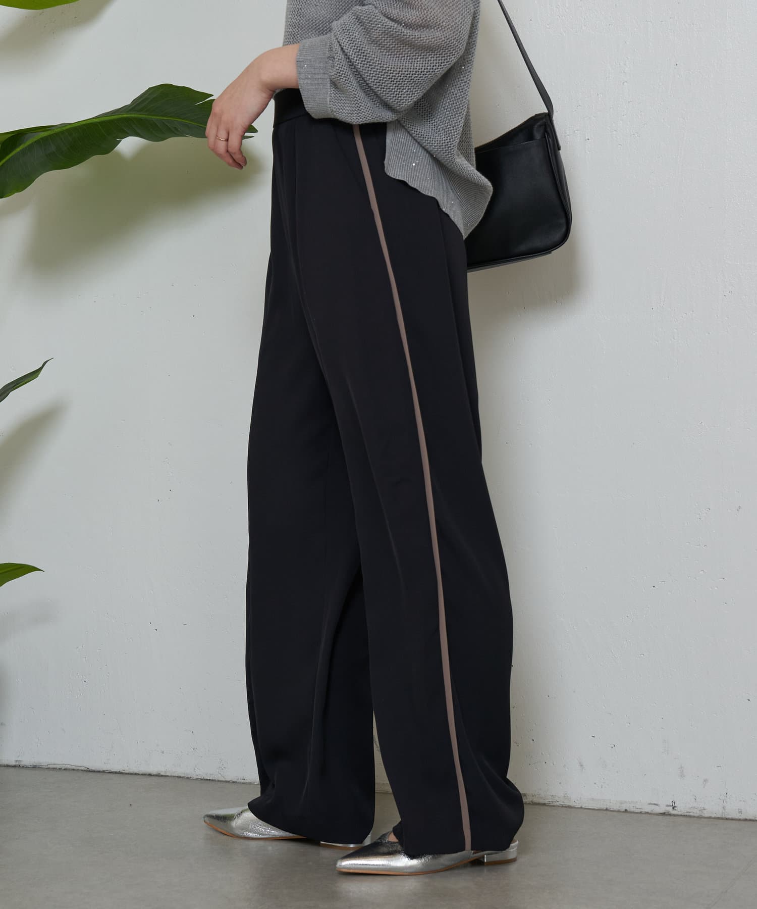 Jena　espace merveilleux(ジェナ　エスパスメルヴェイユ) 【高身長さんおすすめ】サイド配色ワイドパンツ