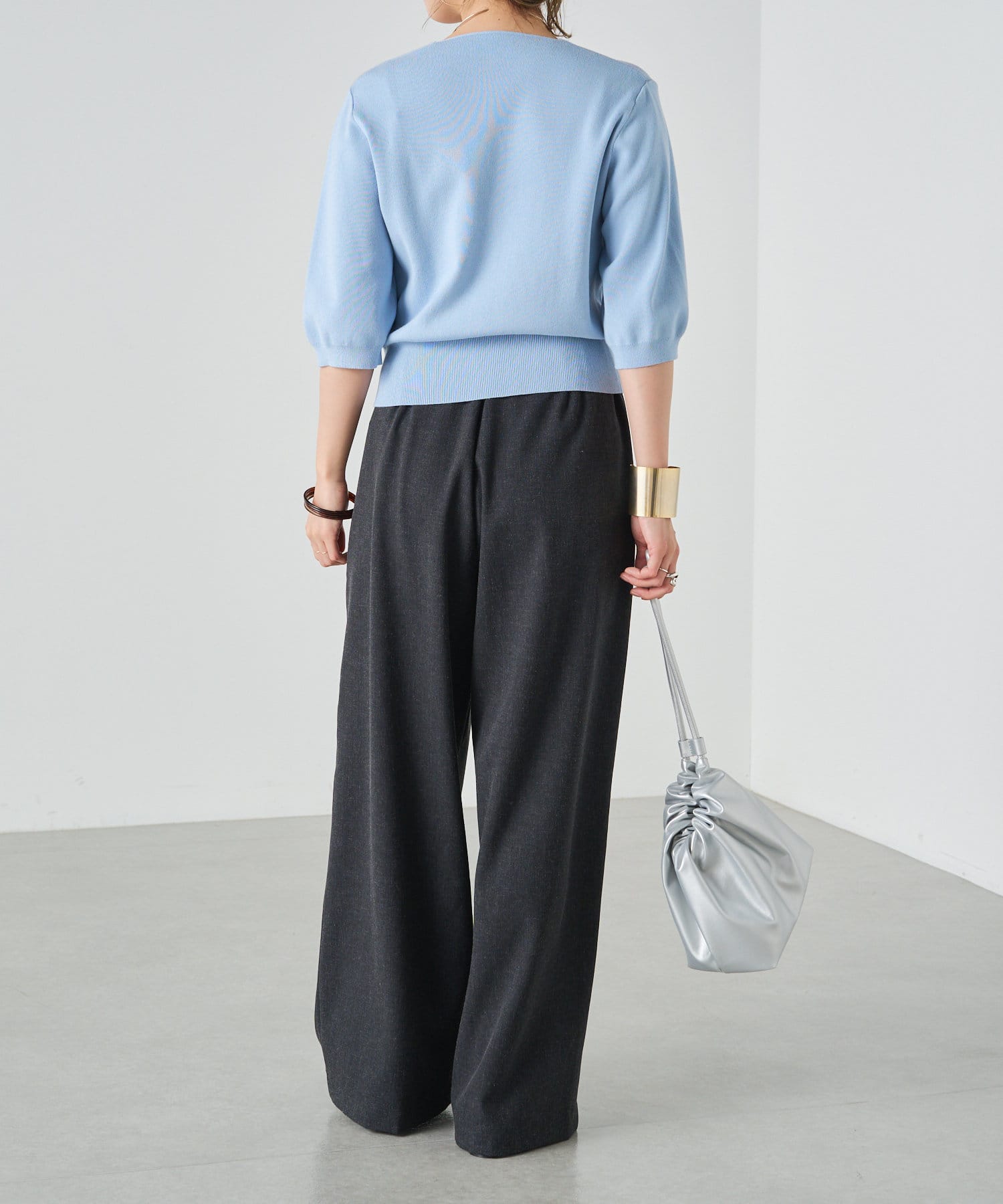 OUTLET(アウトレット) 【Omekashi】半袖スクエアニットカーディガン