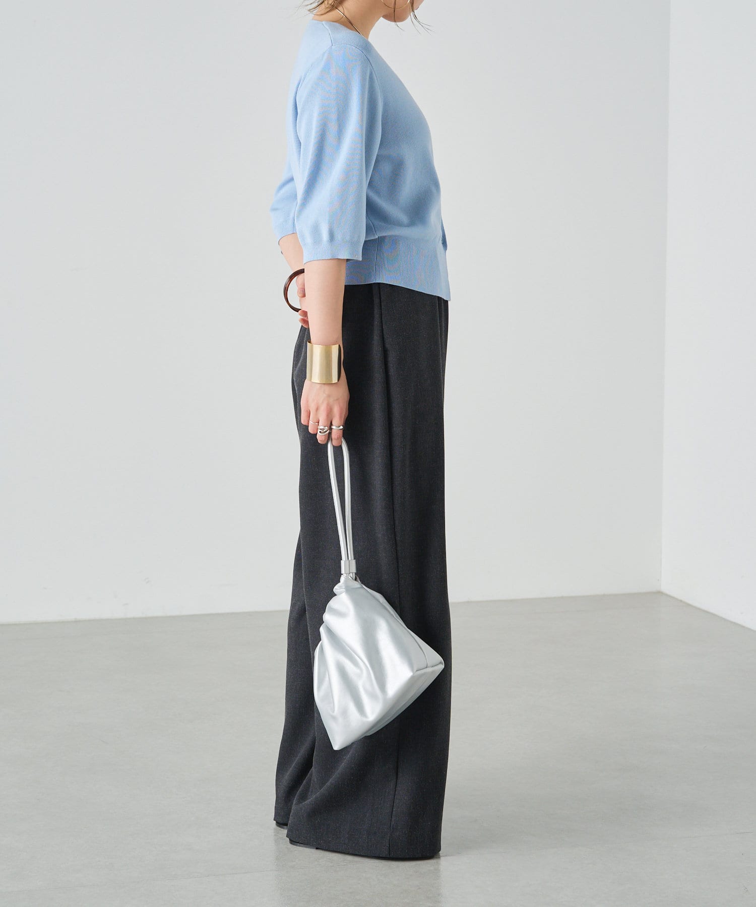 OUTLET(アウトレット) 【Omekashi】半袖スクエアニットカーディガン