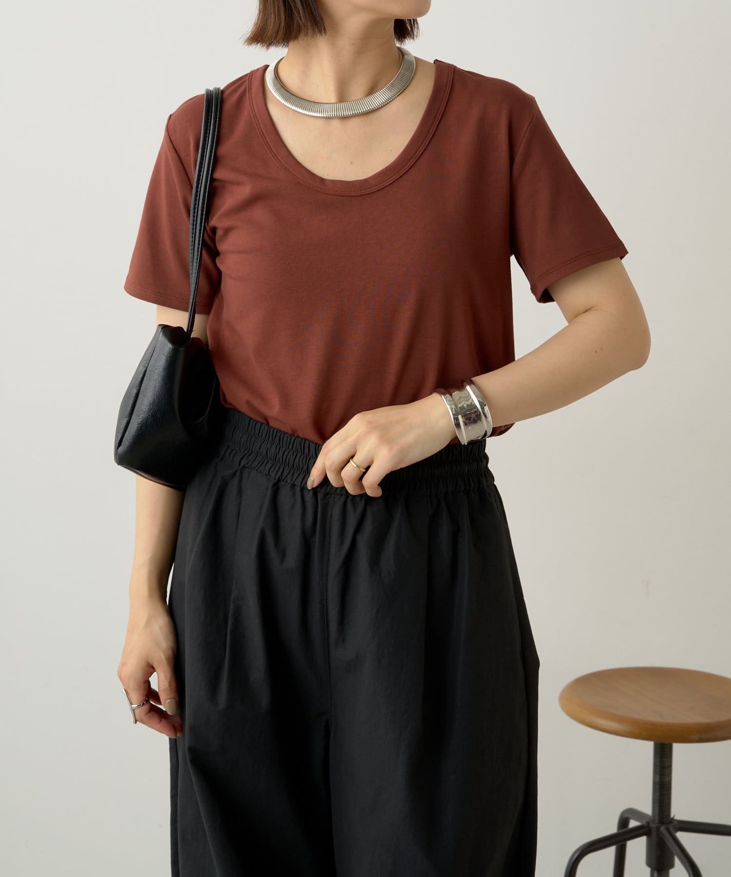 OUTLET(アウトレット) 【Omekashi】UネックスムースT